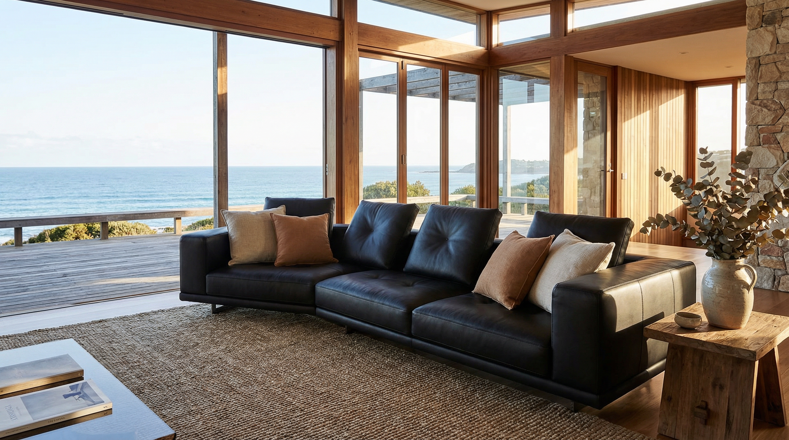 Dylan Leather Sofa - lifestyle view by FOBOO