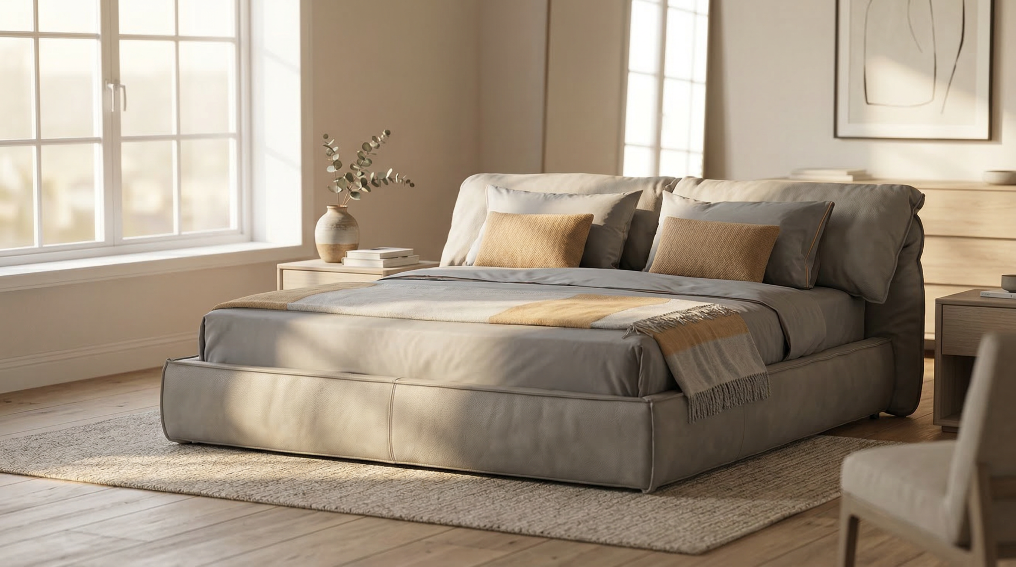 Vega Platform Bed - lifestyle view by FOBOO