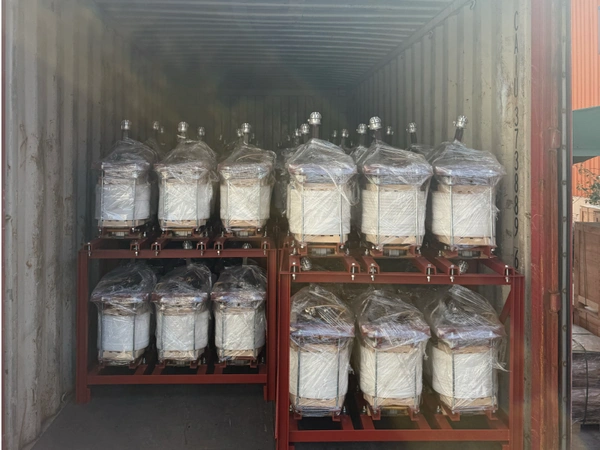 Transformers wrapped and secured in container