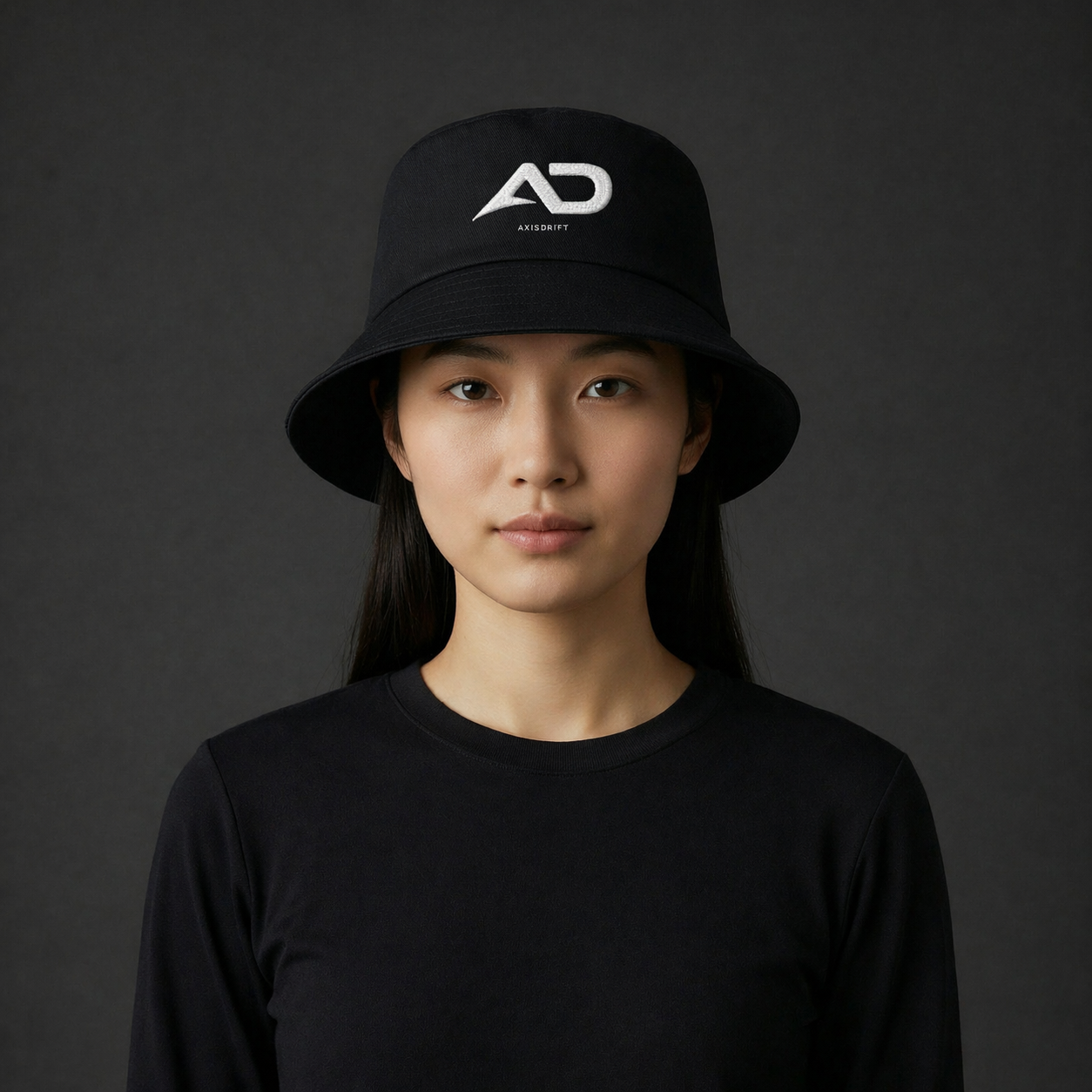 AD Bucket Hat Black Front