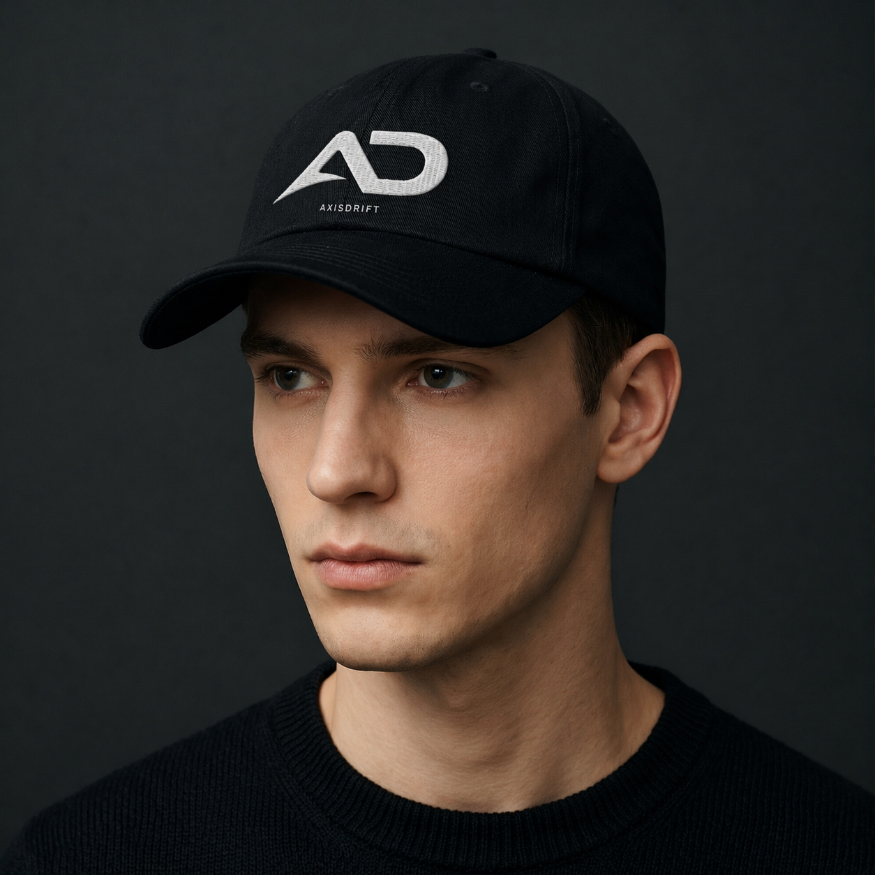 AD Dad Hat Black Front