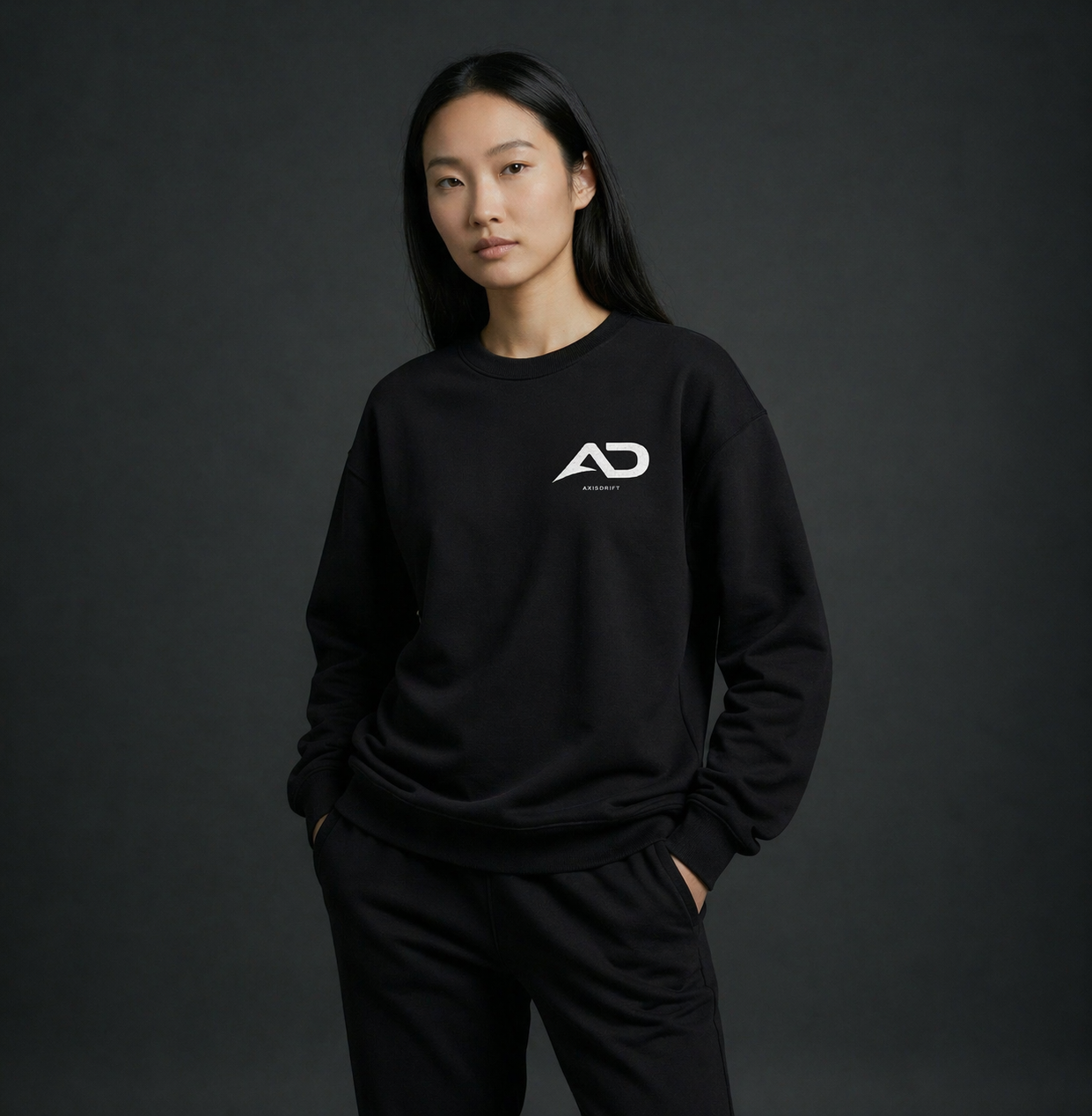 AD Organic Crewneck Black Front