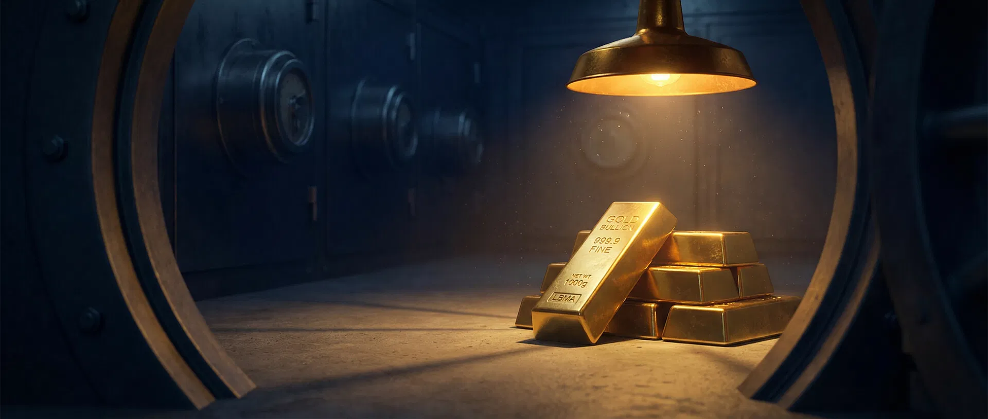 Gold bullion bars and precious metals trading background