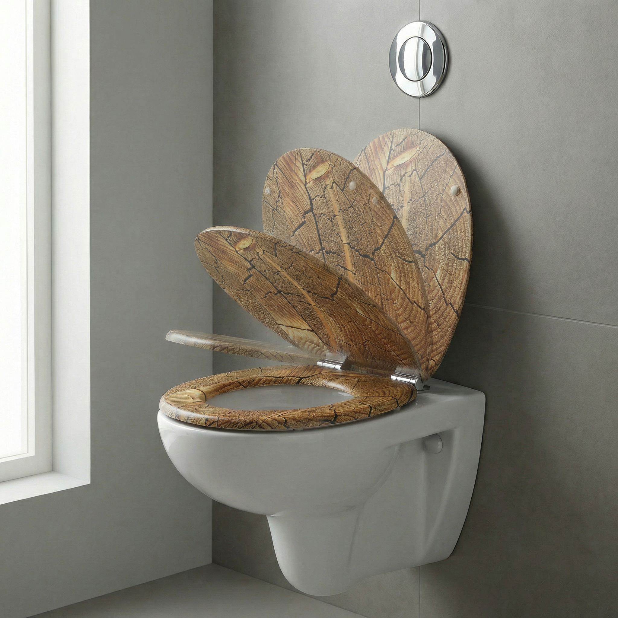 Skizze zur Vermessung eines D-Shape WC-Sitzes mit Buchstaben A, B, C, D