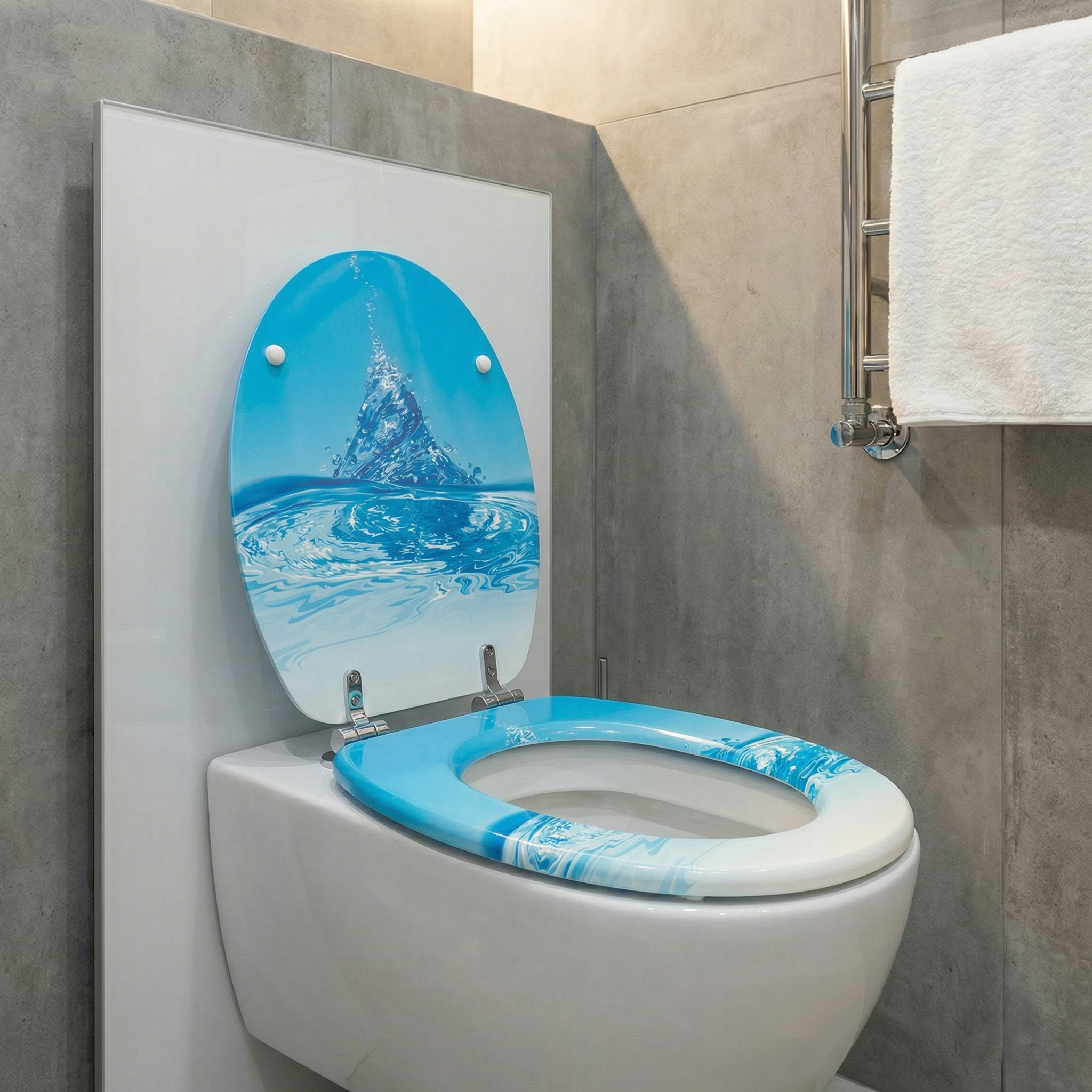 Frau reinigt ein WC mit abgenommenem WC-Sitz