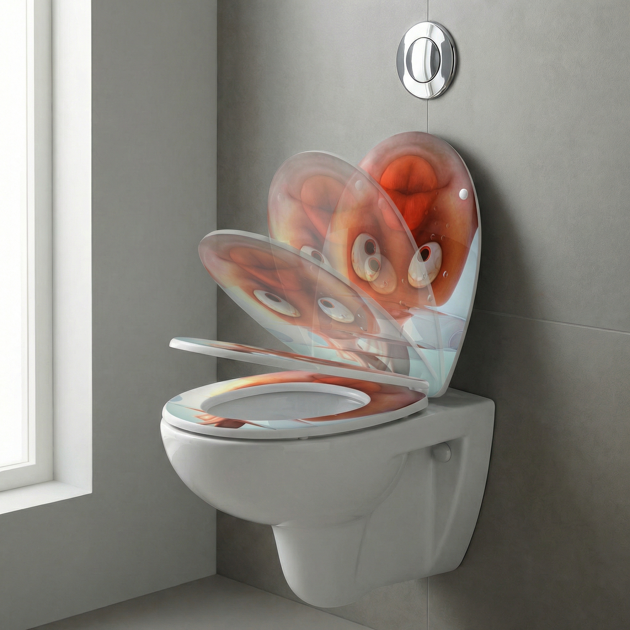 WC-Sitz mit Quick-Release Funktion wird abgenommen