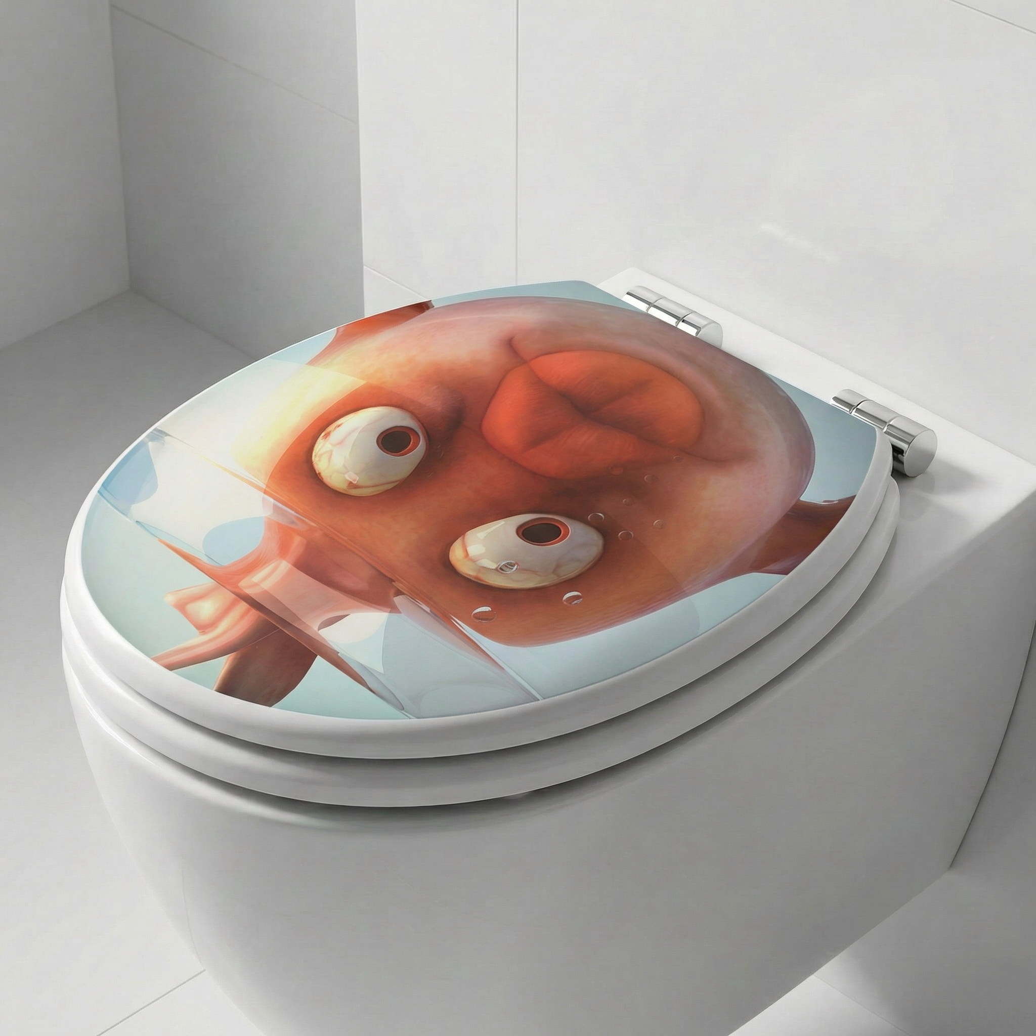 Moderne Toilette mit einem WC-Sitz mit Bidetfunktion in einem hellen Badezimmer