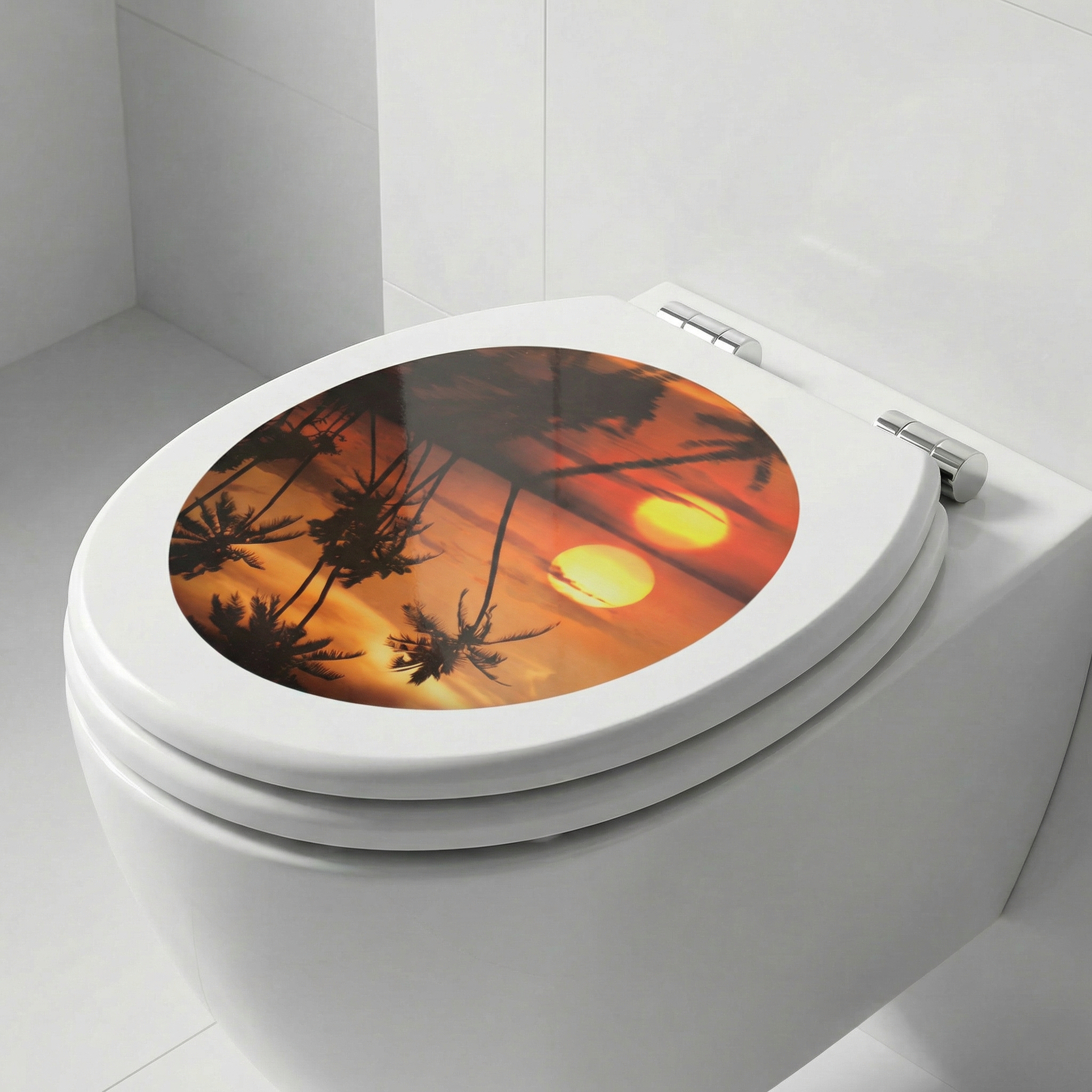 Nahaufnahme eines WC-Sitzes aus Duroplast, der Robustheit und Hygiene demonstriert