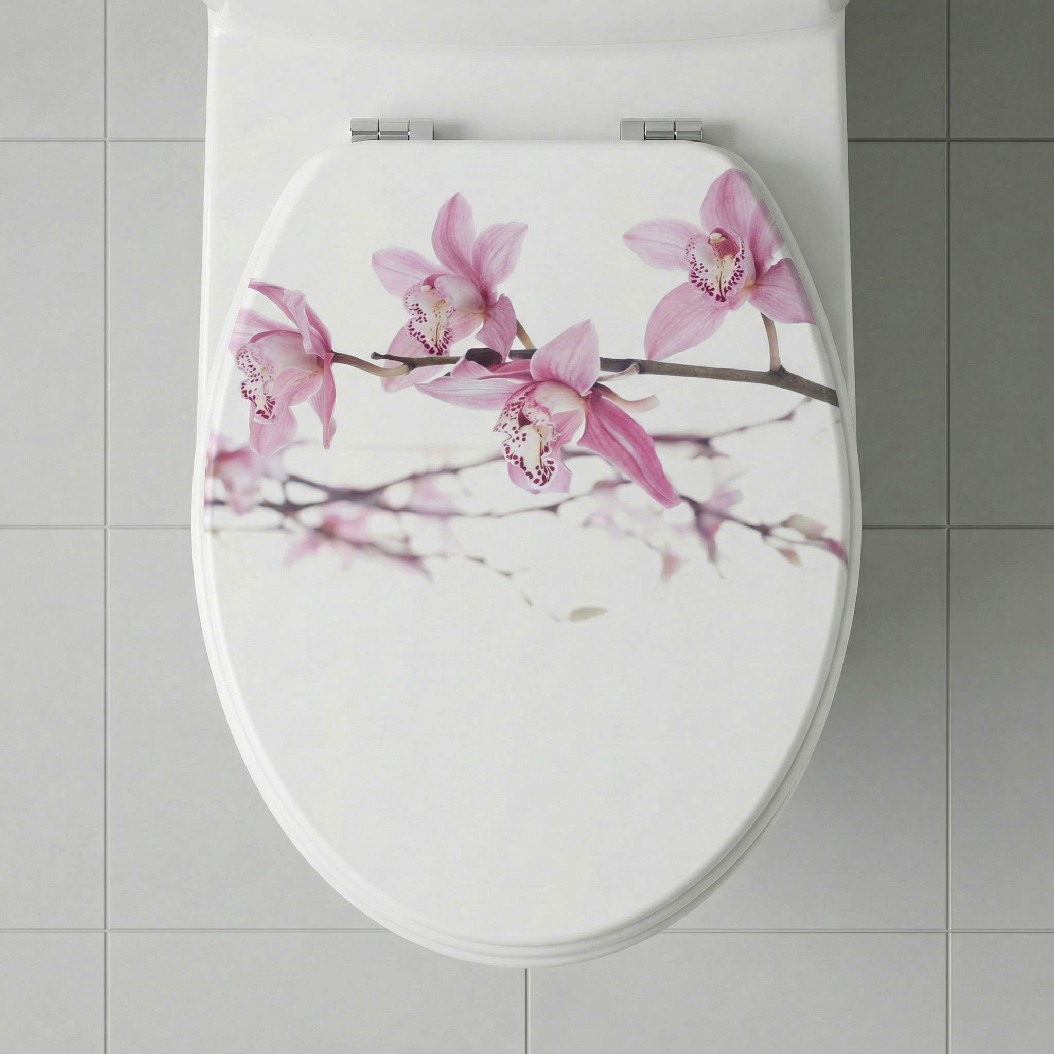 Moderne Badezimmer mit smartem WC-Sitz und futuristischem Design