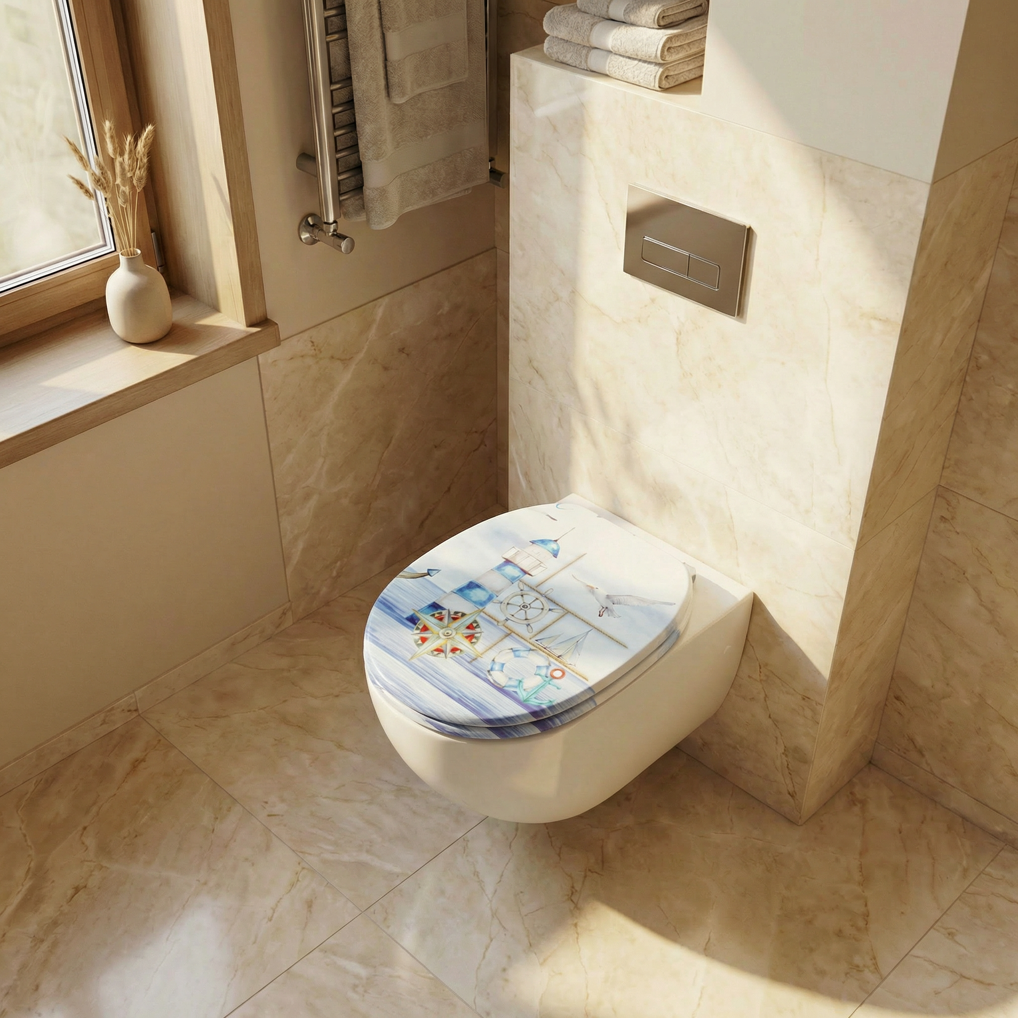 Reinigungsmittel und Mikrofasertücher für die WC-Sitz Pflege