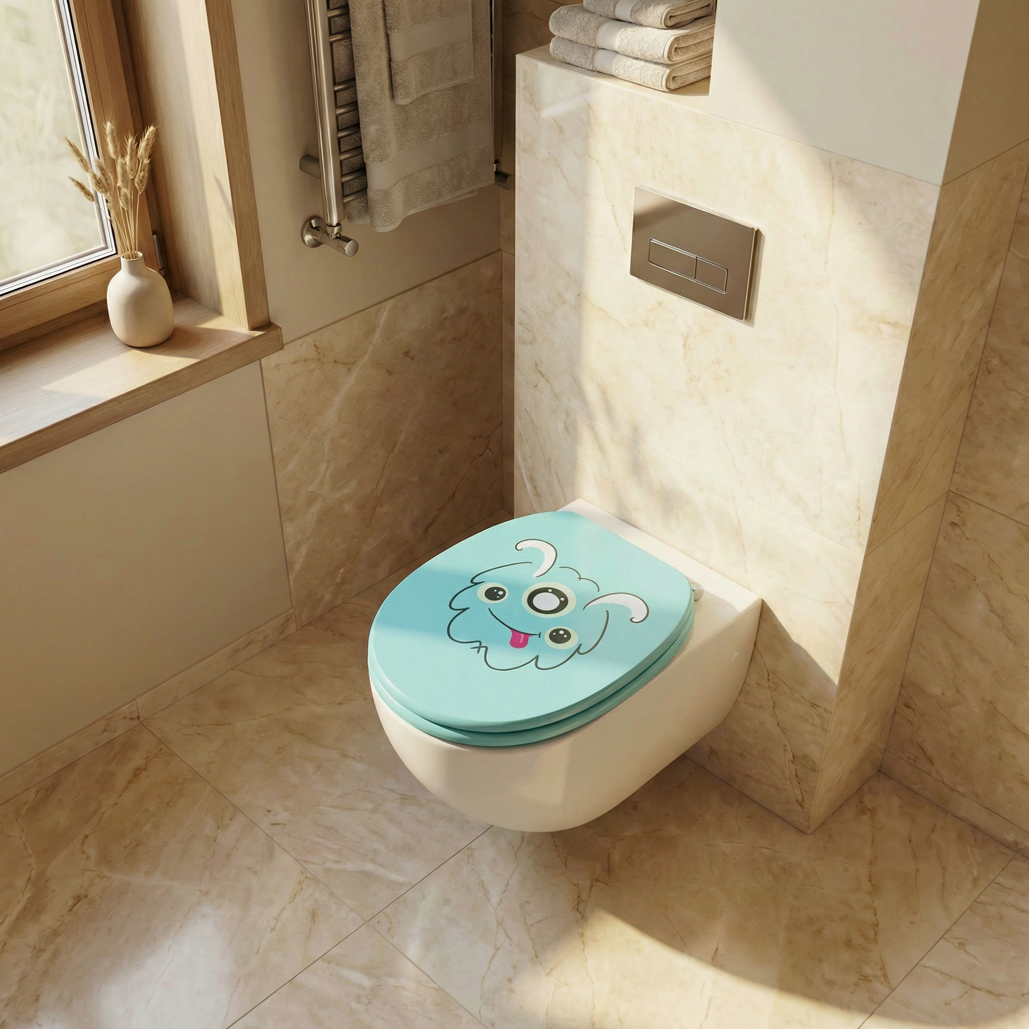 Modernes Badezimmer mit elegantem WC-Sitz und Soft-Close Funktion