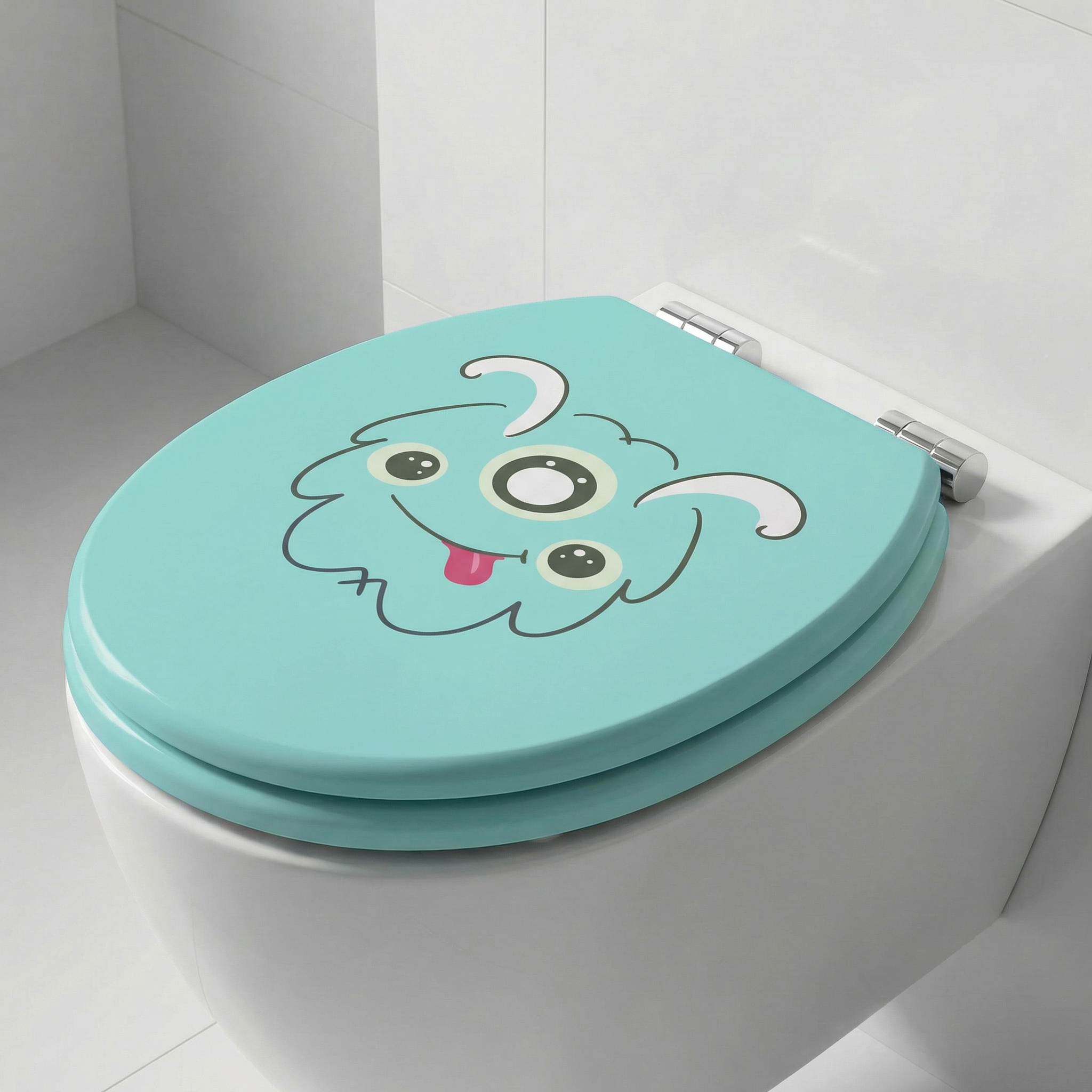 Modernes Badezimmer mit D-Form WC-Sitz und stilvoller Einrichtung