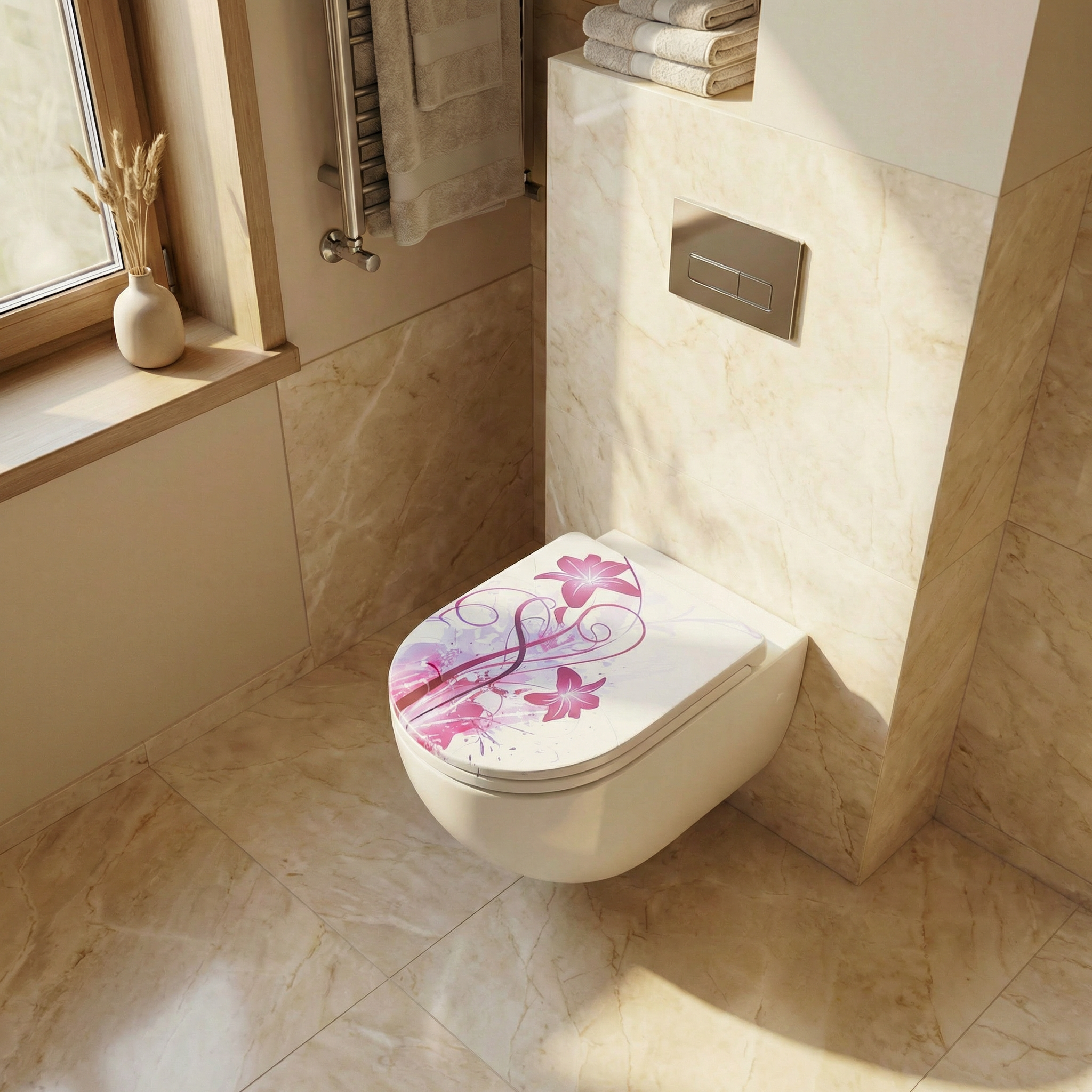 Messanleitung für einen WC-Sitz mit Maßangaben