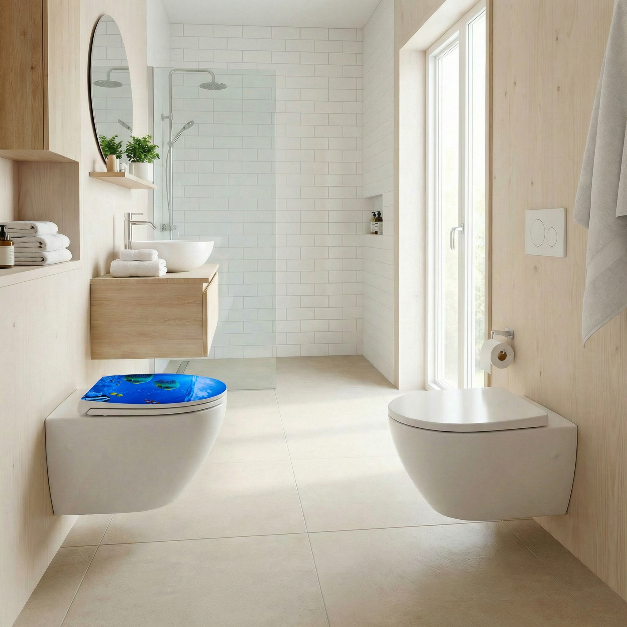 Detailansicht der QuickRelease-Funktion eines WC-Sitzes für einfache Reinigung