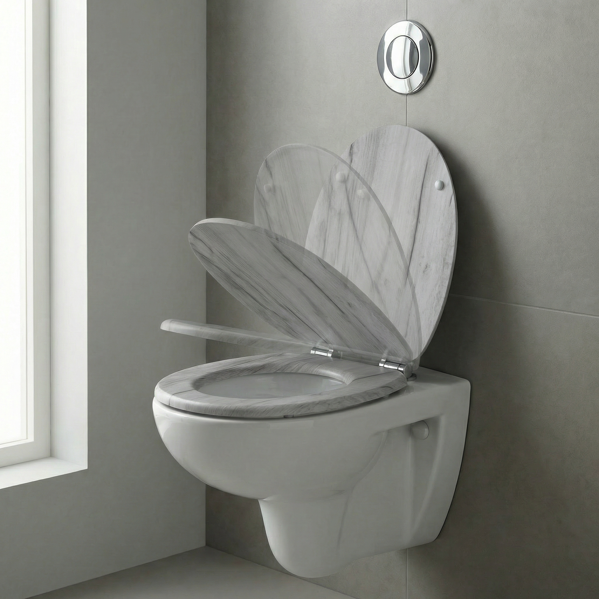 Nahaufnahme des Geberit One WC-Sitzes mit Absenkautomatik