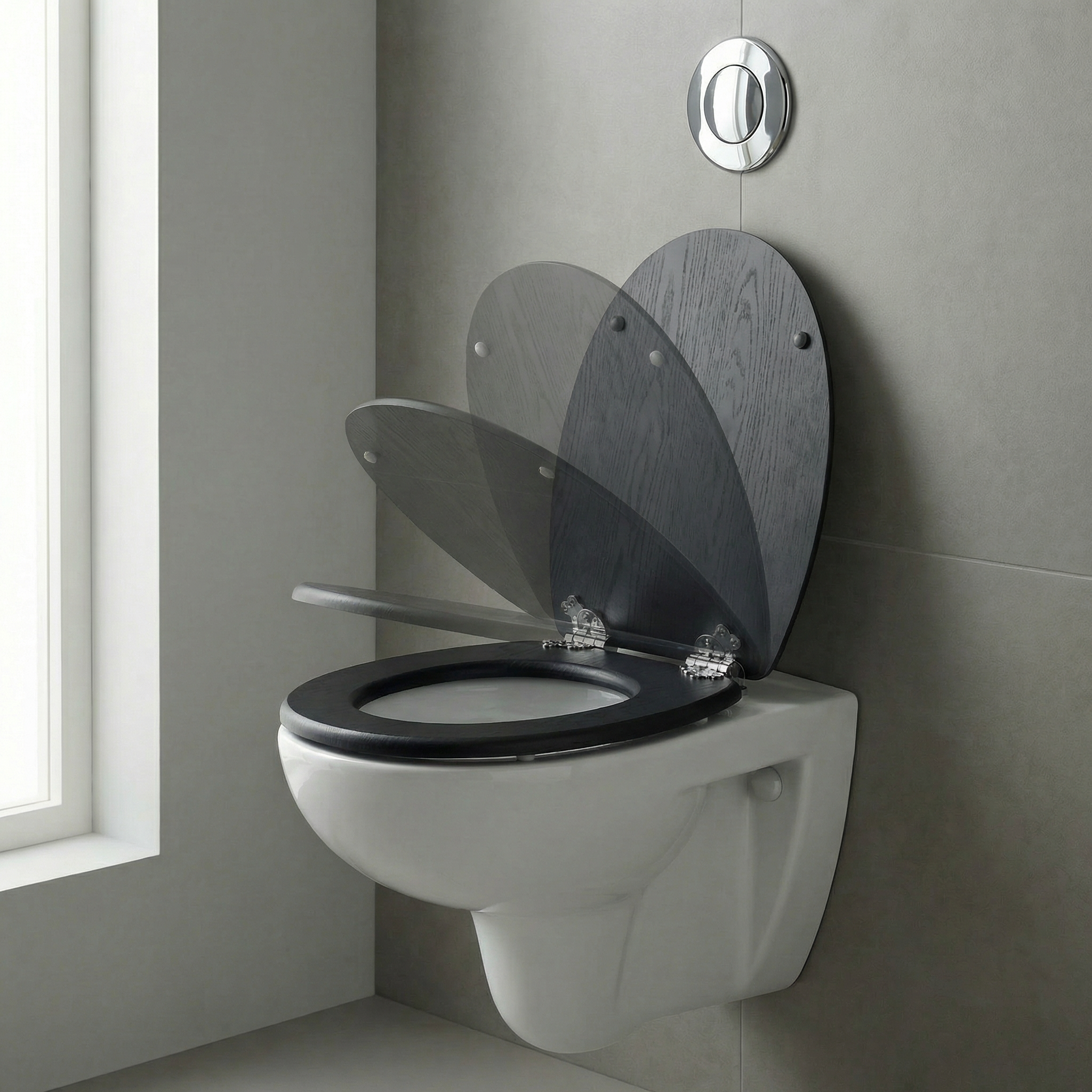 Modernes Badezimmer mit Geberit Renova Compact WC und stilvollem WC-Sitz