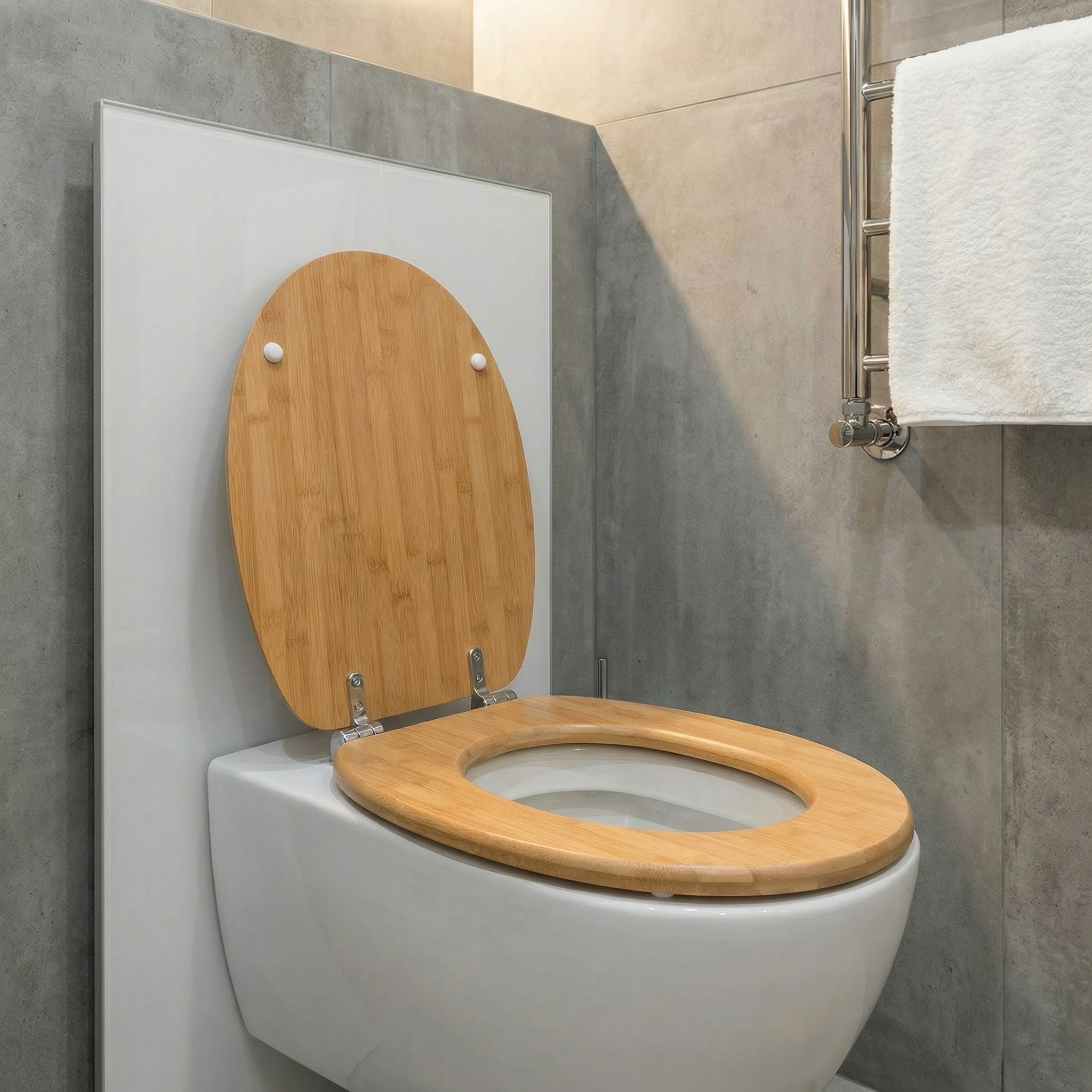 Nahaufnahme der QuickRelease-Funktion eines WC-Sitzes zur einfachen Reinigung