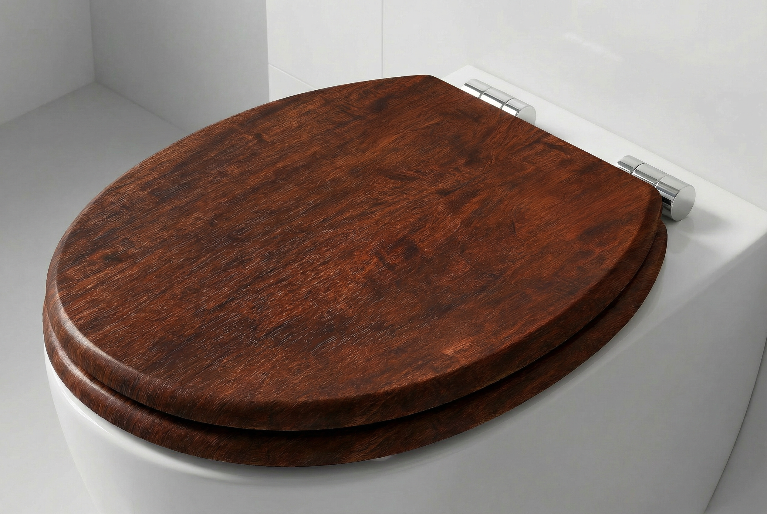 Person reinigt WC-Sitz mit einem weichen Tuch und Sprühreiniger