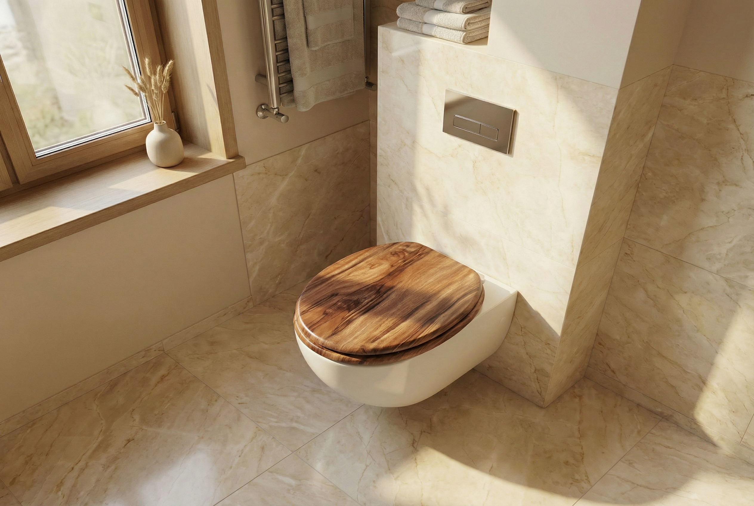 Detailansicht eines WC-Sitzes mit Top-Fix-Befestigung