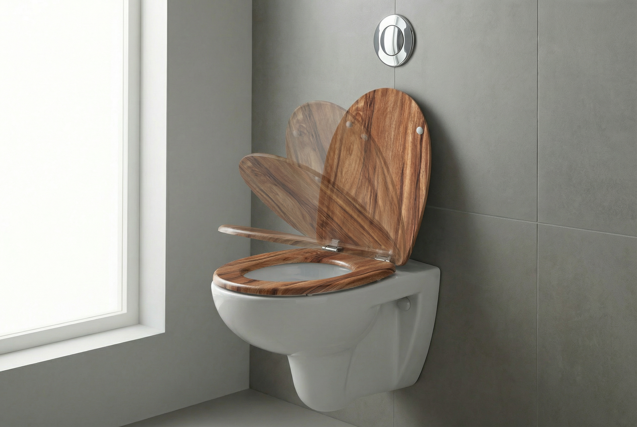 Fertig montierter WC-Sitz auf einem Stand-WC