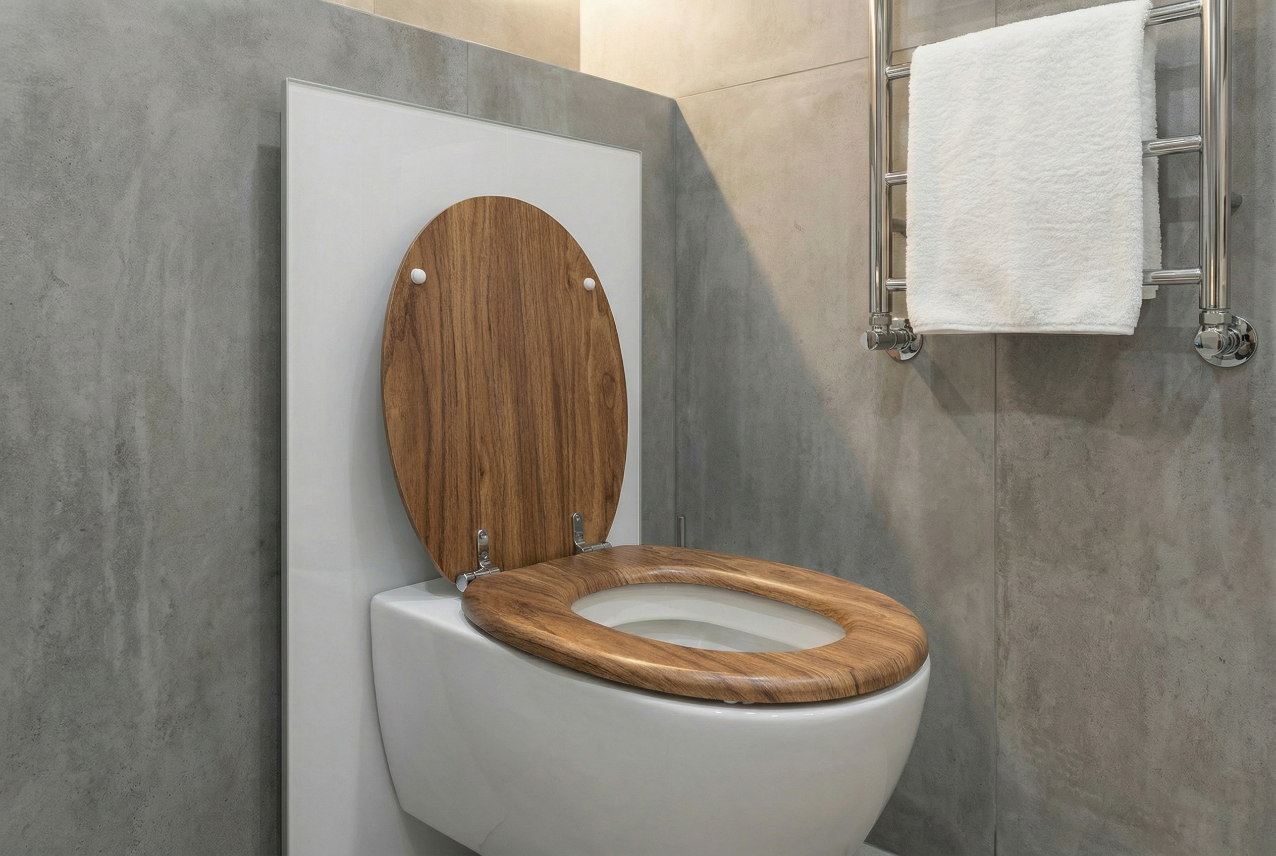 Modernes Badezimmer mit Geberit Keramag iCon WC und passendem WC-Sitz