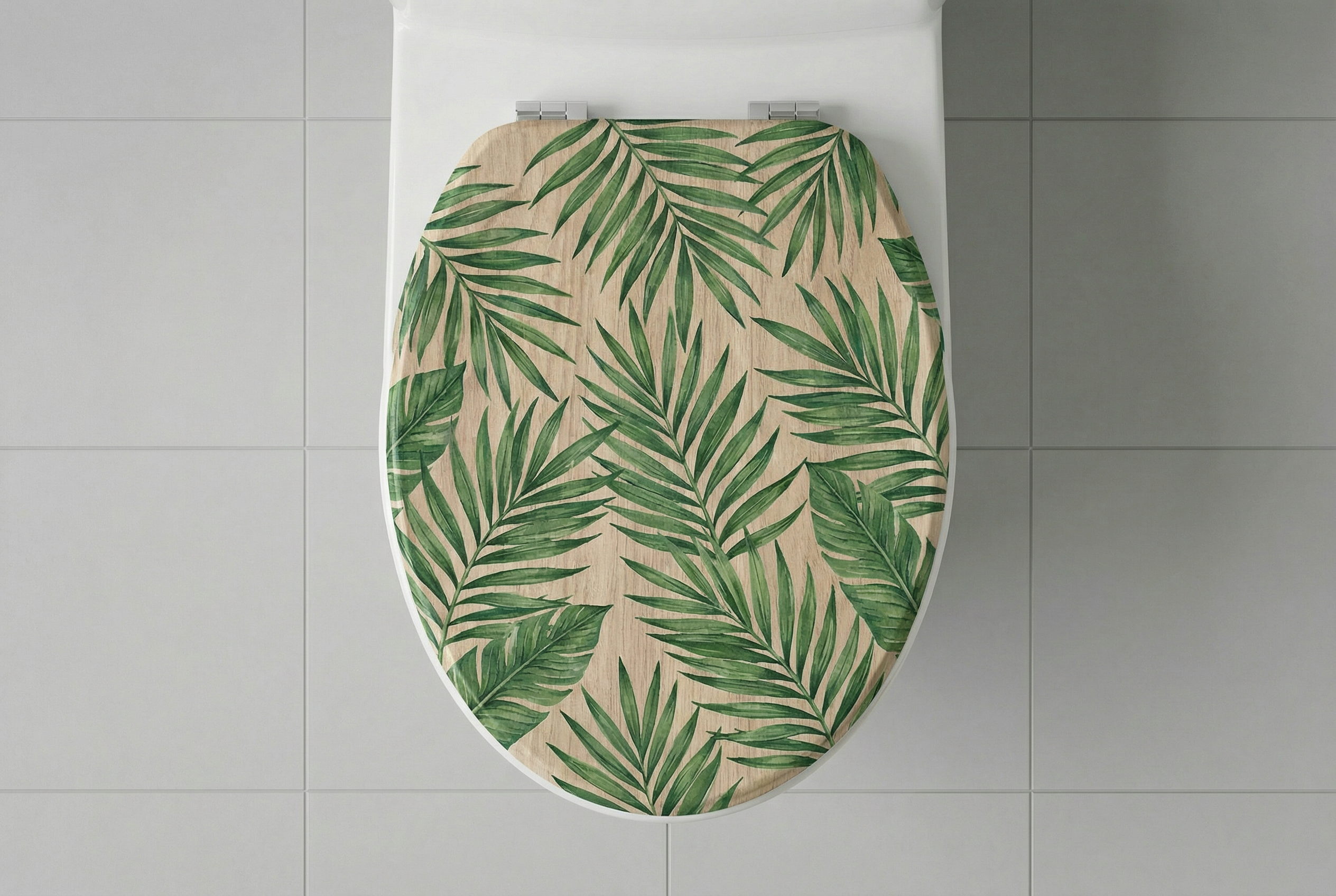Werkzeug zum Montieren eines WC-Sitzes auf einem weißen WC