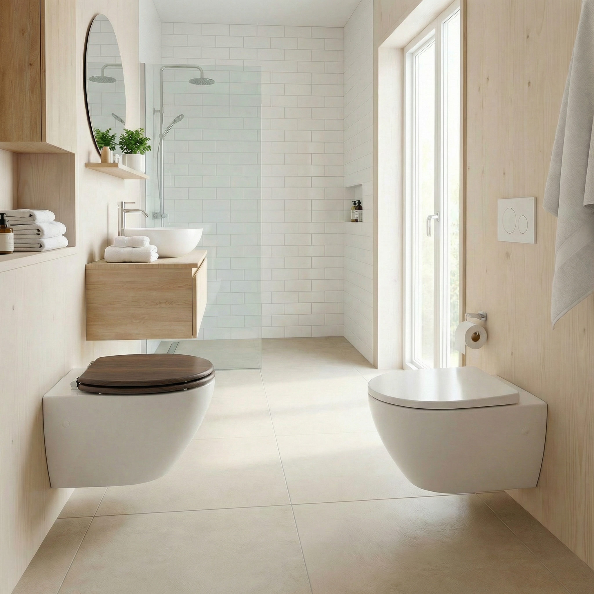 Nahaufnahme eines Duroplast WC-Sitzes mit Soft-Close-Funktion