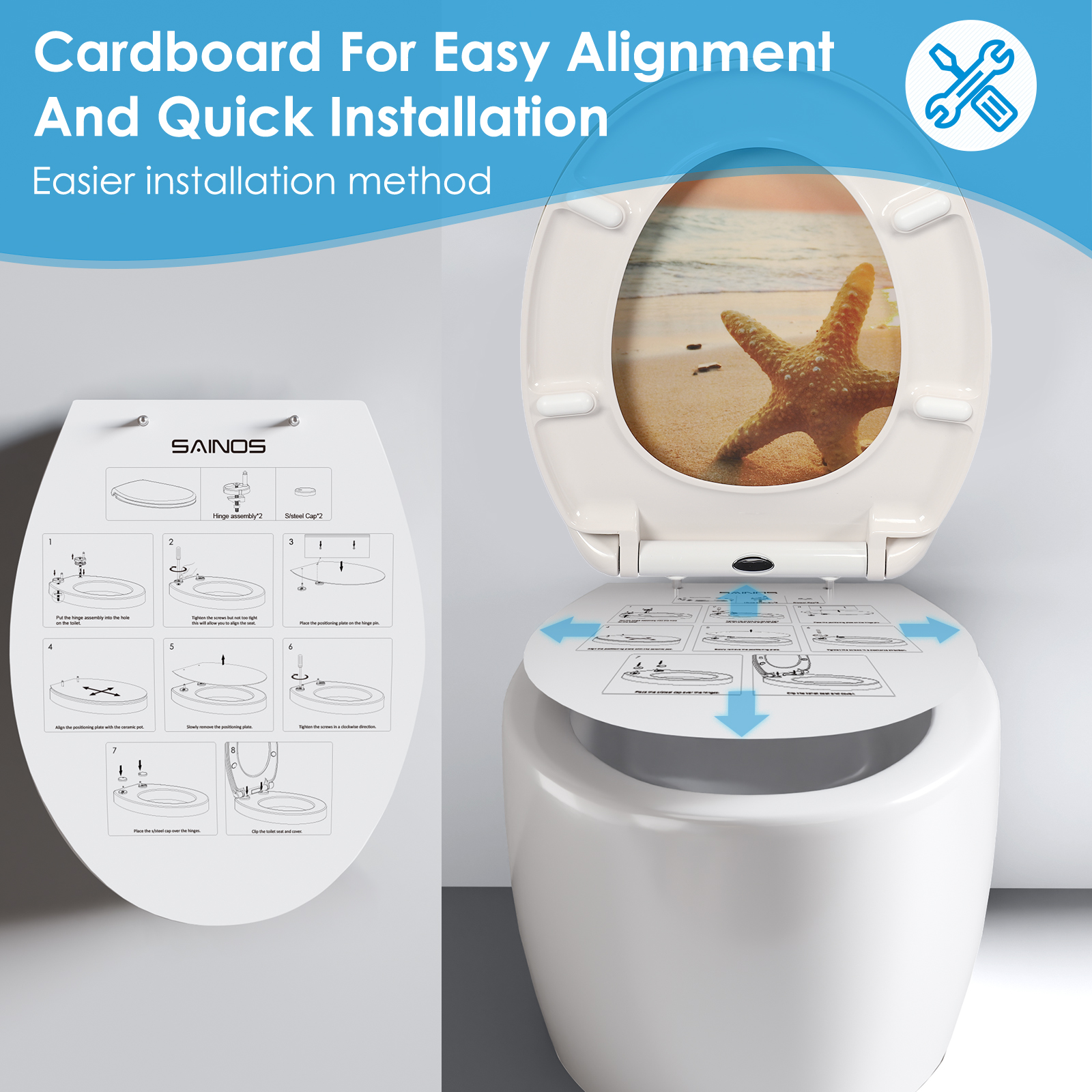 Quick-Release WC-Sitz mit Klick-Mechanismus
