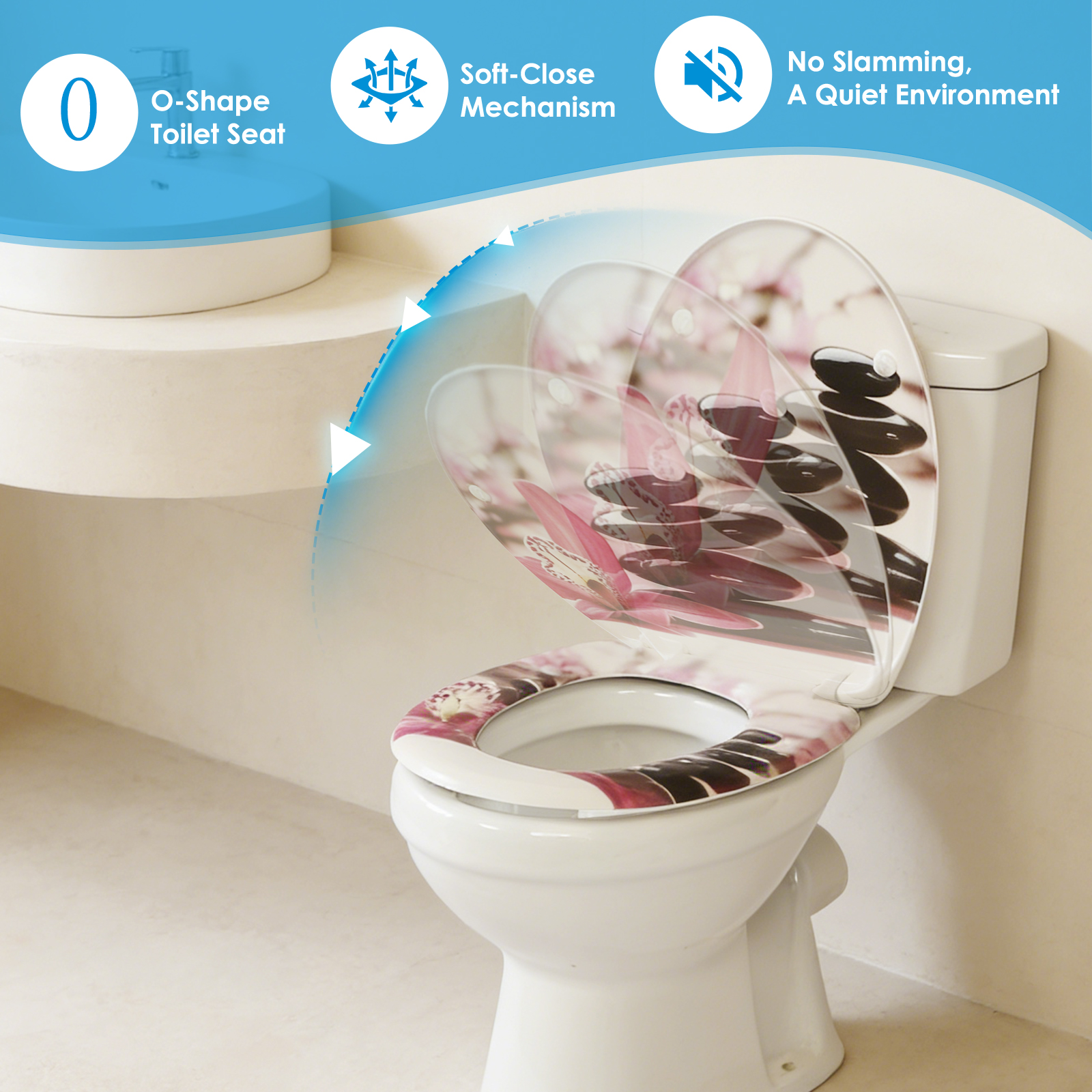 Person montiert einen WC-Sitz mit Top-Fix System