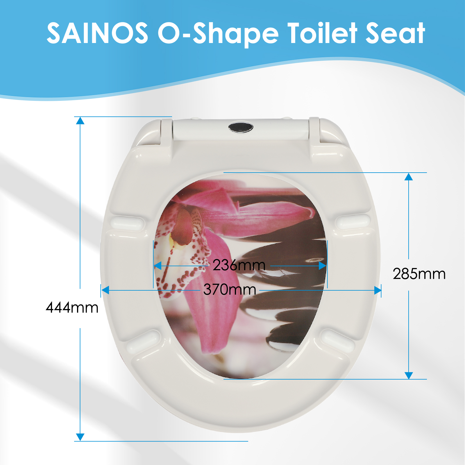 Nahaufnahme eines modernen beheizten WC-Sitzes mit beleuchtetem Display