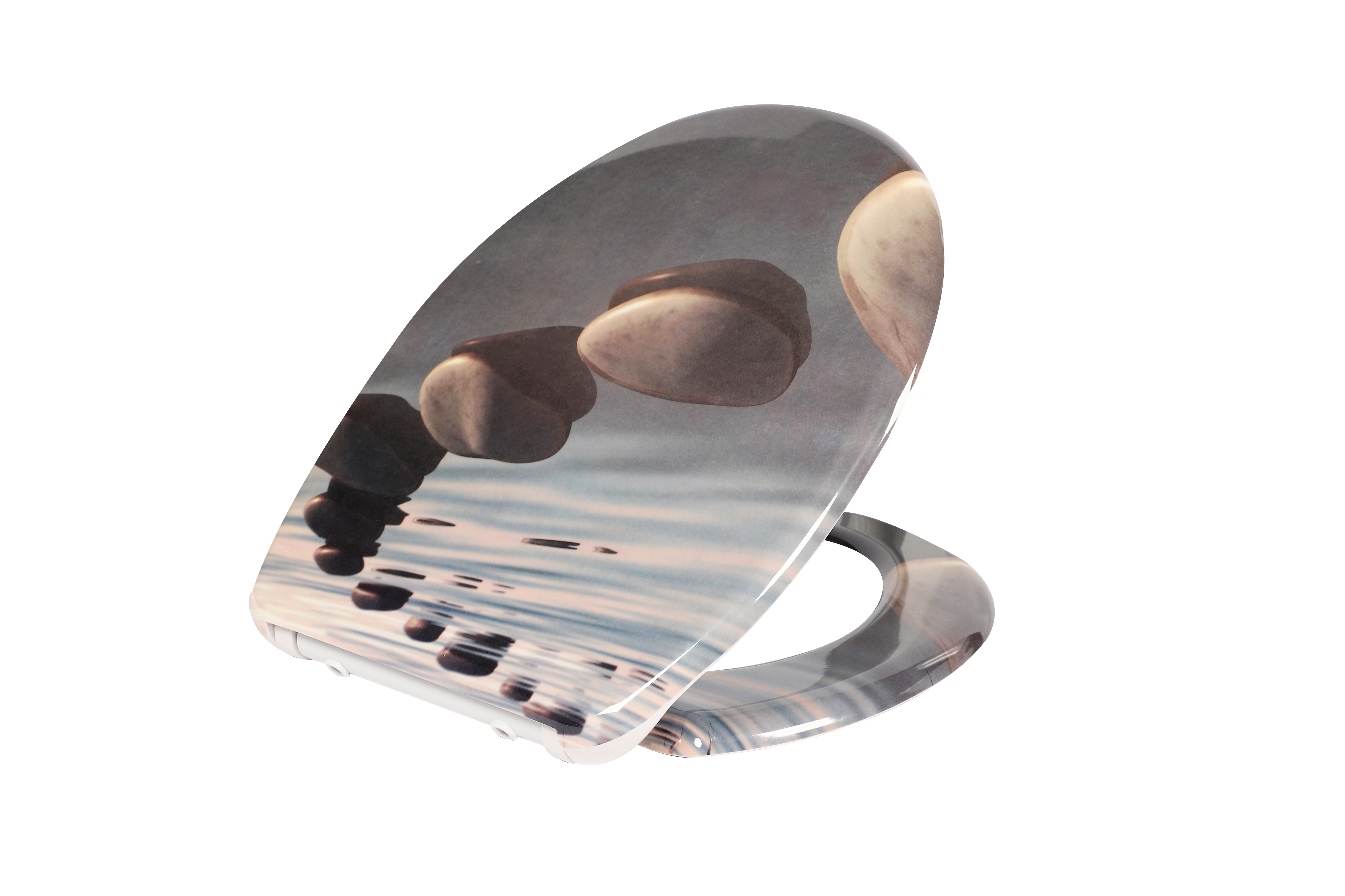 WC-Sitz mit Absenkautomatik und LED-Beleuchtung im Dunkeln