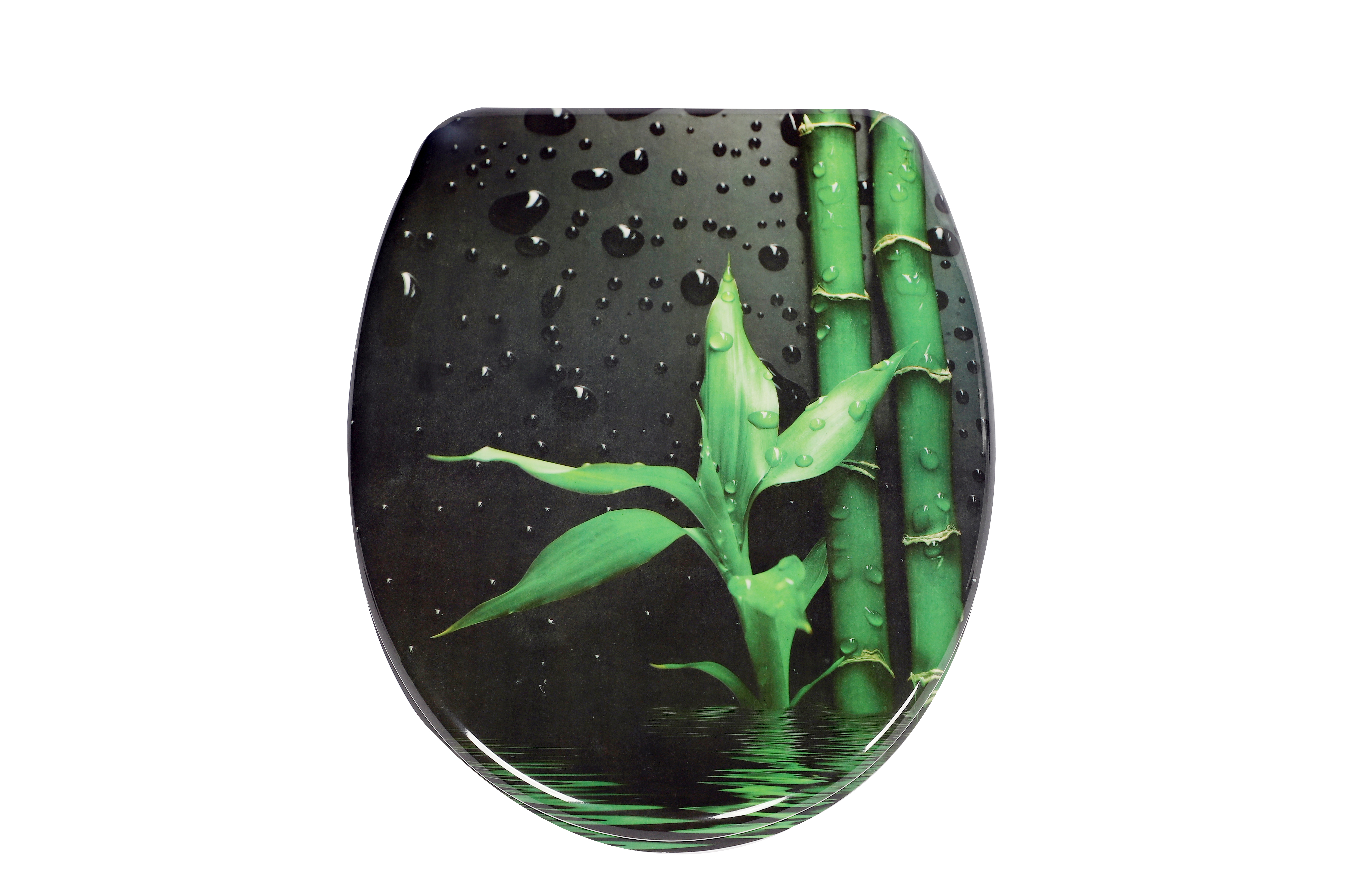 Ein WC-Sitz mit Absenkautomatik schließt sich sanft auf einem Hänge-WC