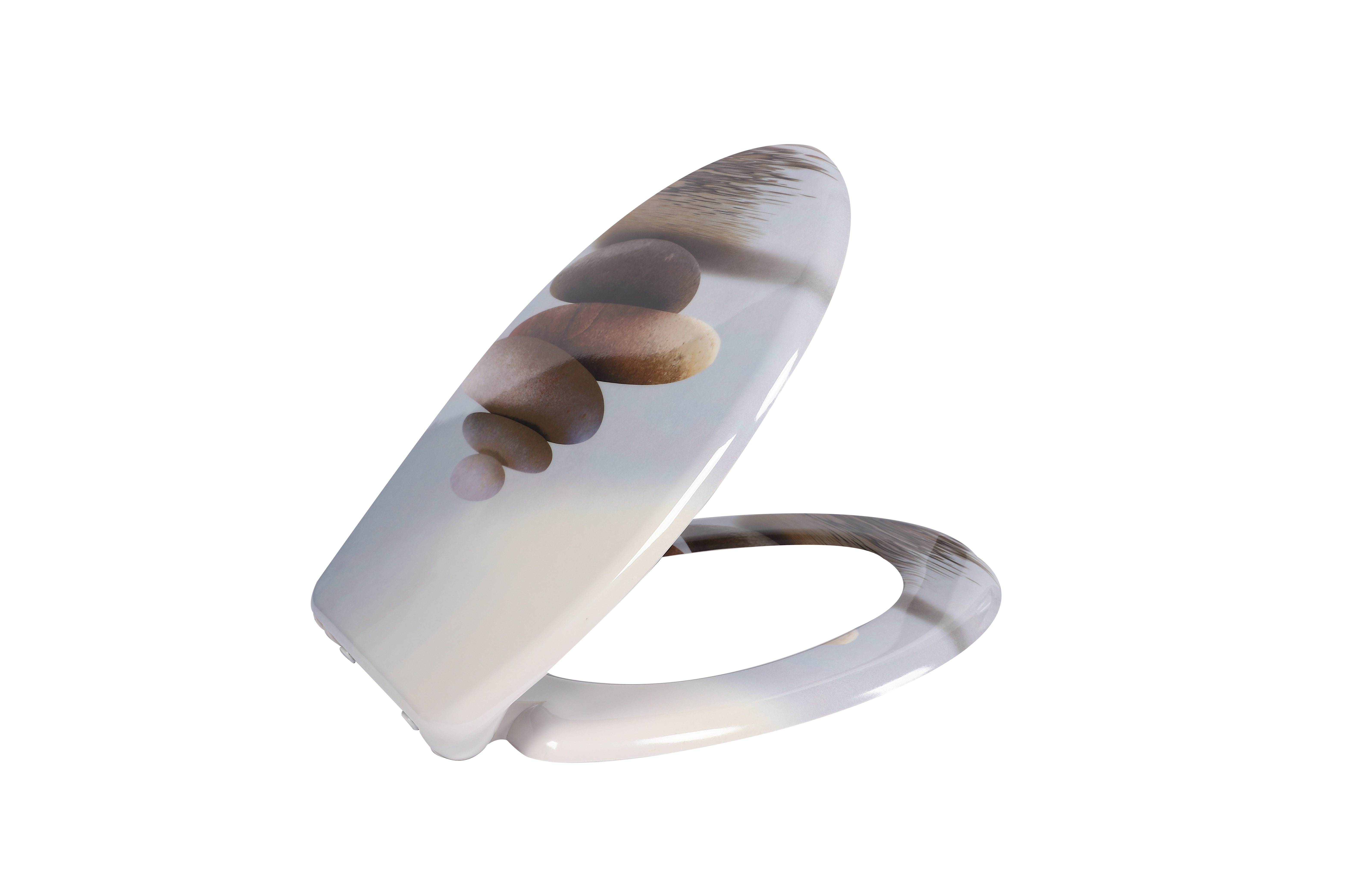 Person montiert einen WC-Sitz mit Top-Down System