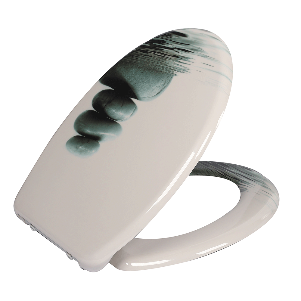 Softclose Toilettensitz in einem modernen Badezimmer, der sich sanft schließt