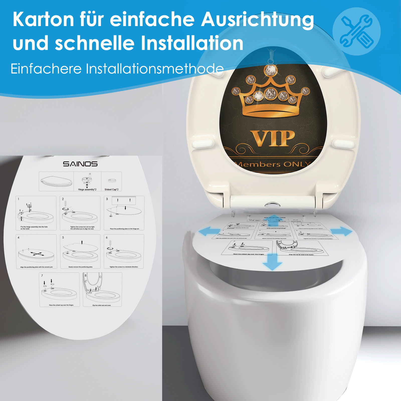 Senioren-WC-Sitz mit Absenkautomatik im barrierefreien Badezimmer