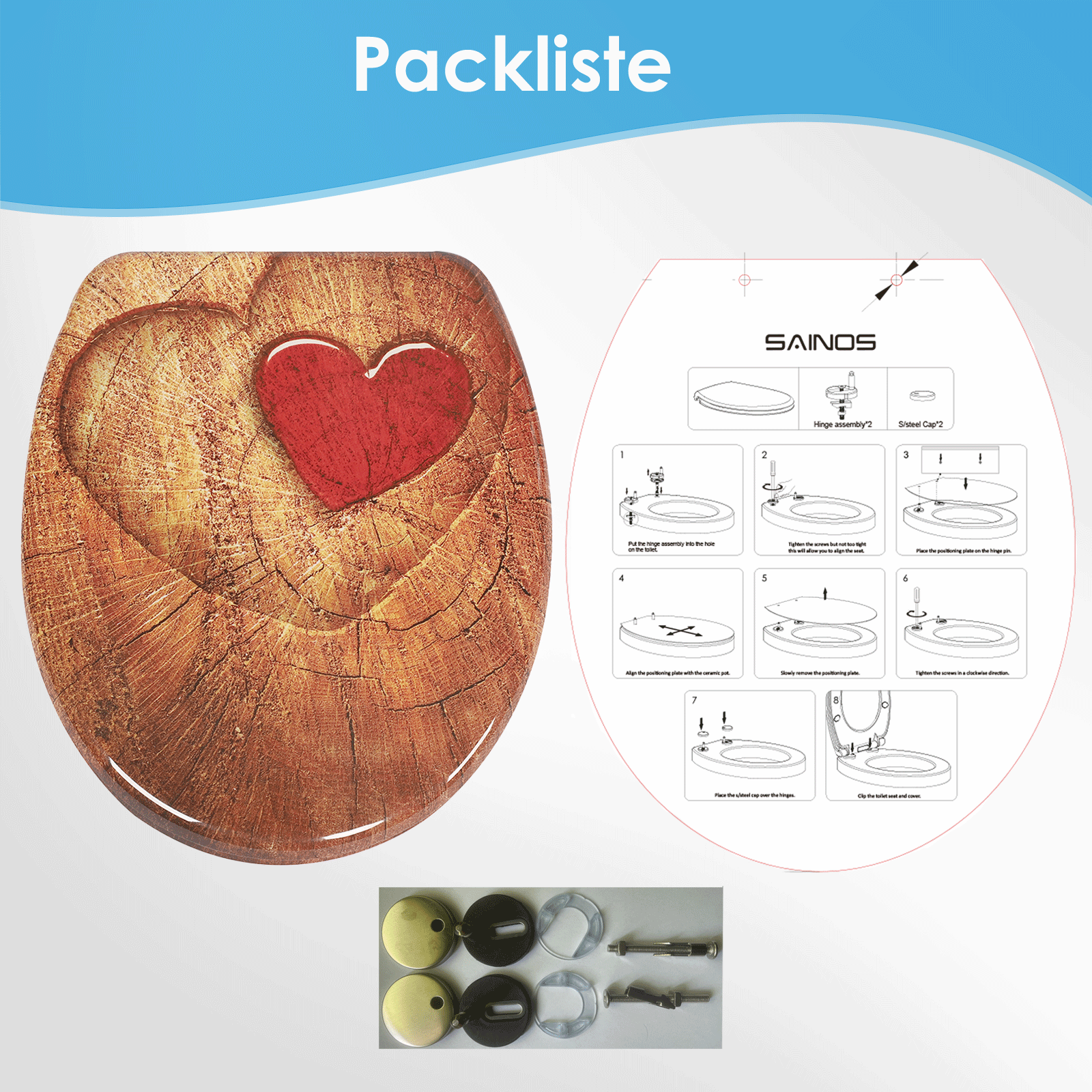 Ein neuer, sauberer WC-Sitz mit Absenkautomatik in einem modernen Badezimmer