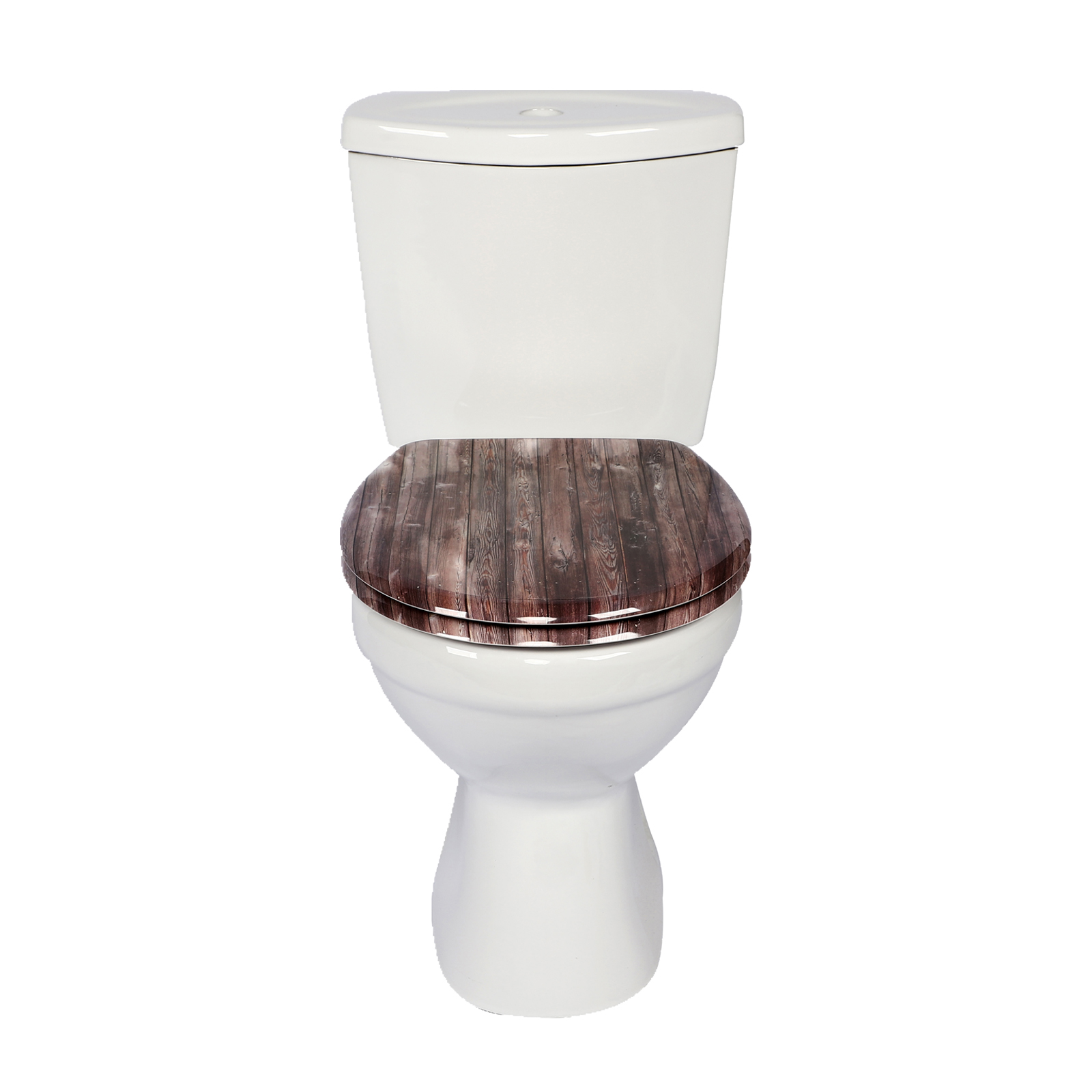 Nahaufnahme der glatten, porenfreien Oberfläche eines Duroplast WC-Sitzes, die Hygiene und Qualität betont