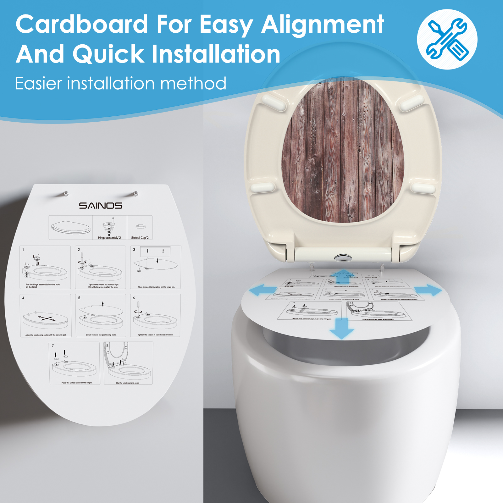 Quick-Release WC-Sitz wird zum Reinigen abgenommen
