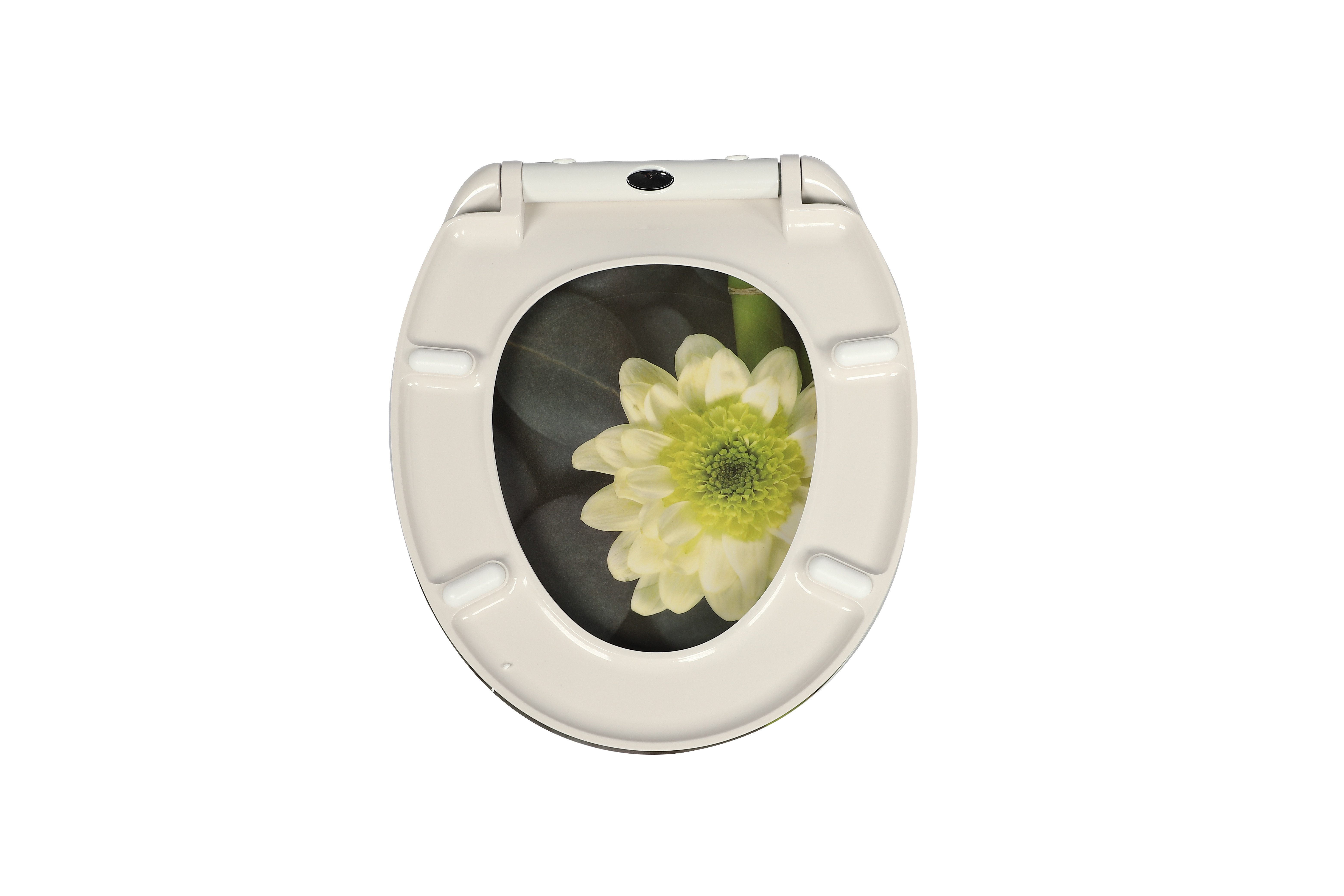 Eine Person reinigt einen WC-Sitz mit einem Mikrofasertuch und einer Sprühflasche