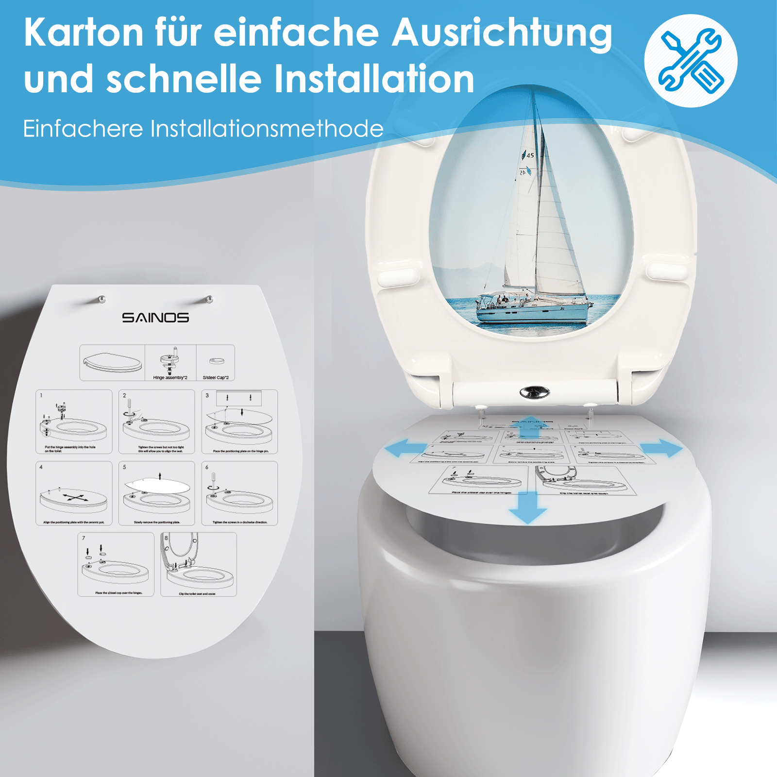 Modernes Badezimmer mit WC und Absenkautomatik WC-Sitz