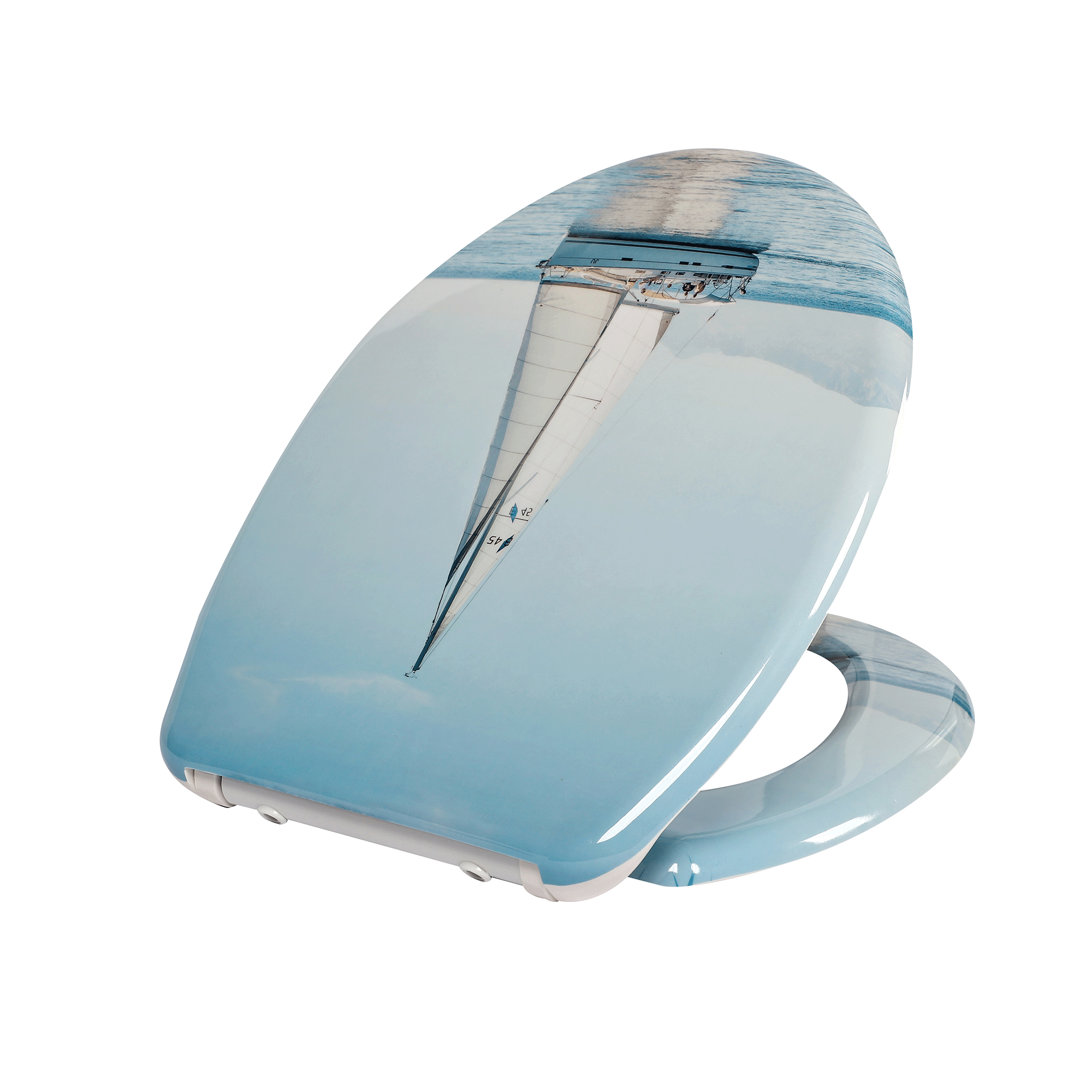 Detailansicht der Top-Fix-Befestigung eines WC-Sitzes