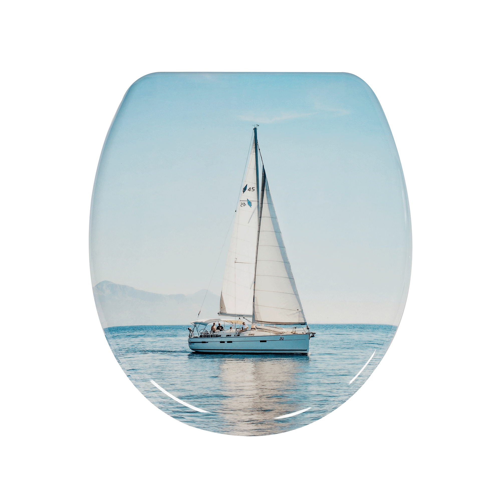 Messen eines Toilettensitzes mit einem Maßband