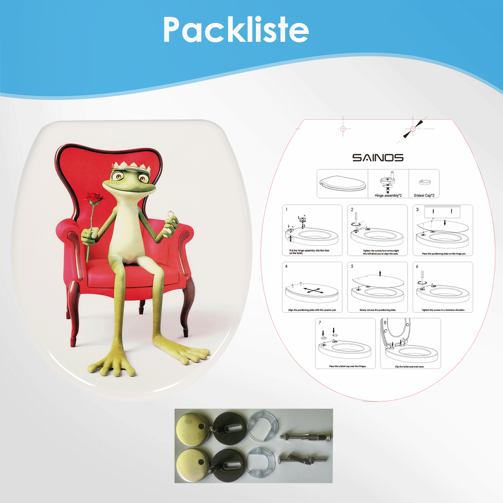 Modernes Badezimmer mit perfekt montiertem WC-Sitz