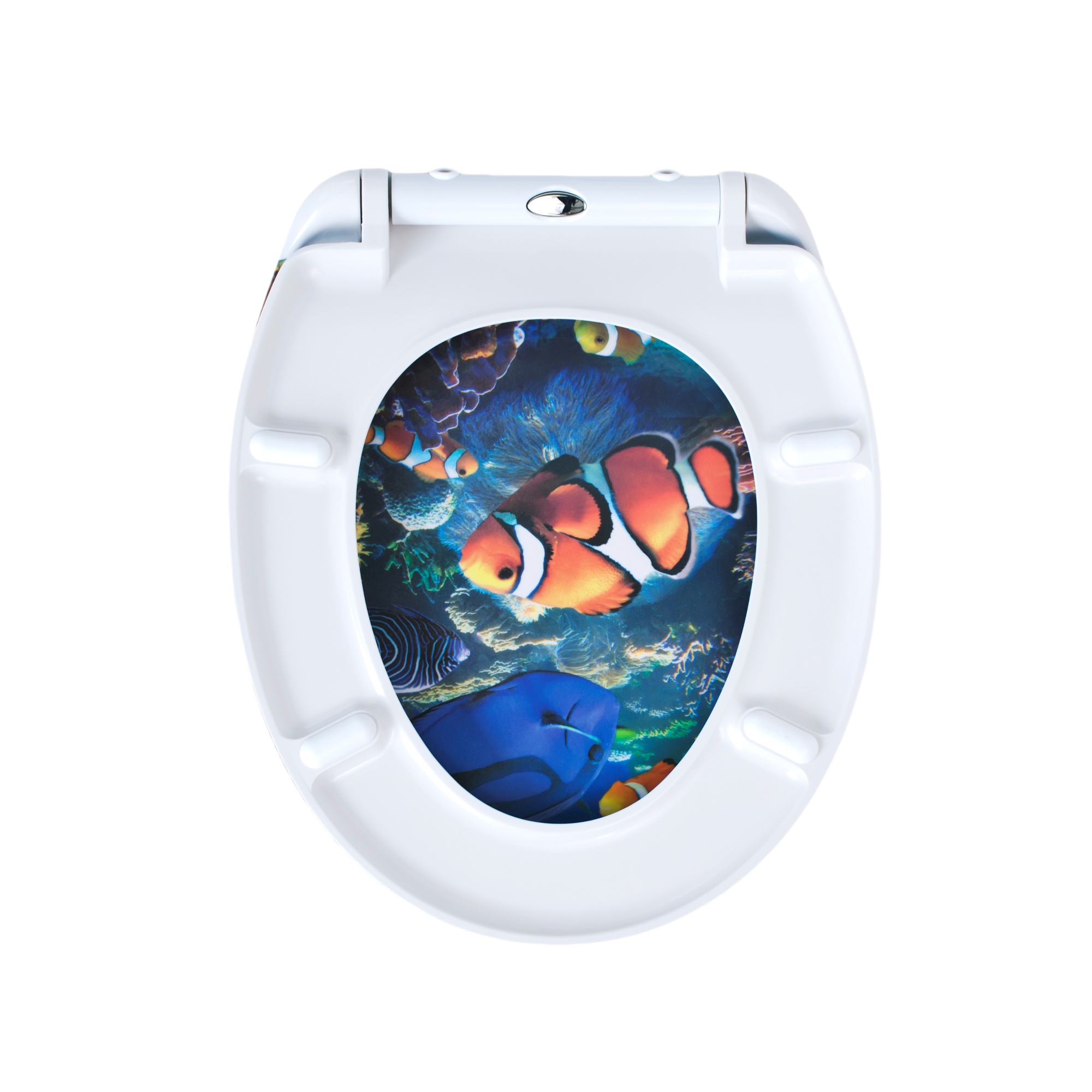 Sauberer, montierter Quick-Release WC-Sitz in einem modernen Badezimmer