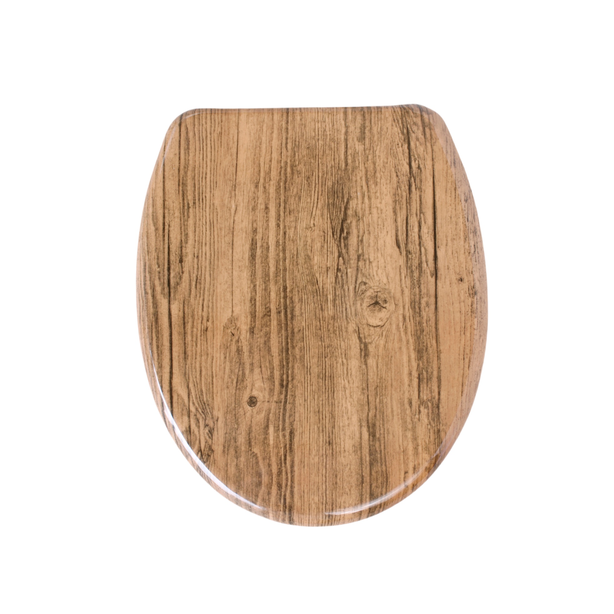 Detailansicht eines WC-Sitzes mit Absenkautomatik, der sich langsam schließt