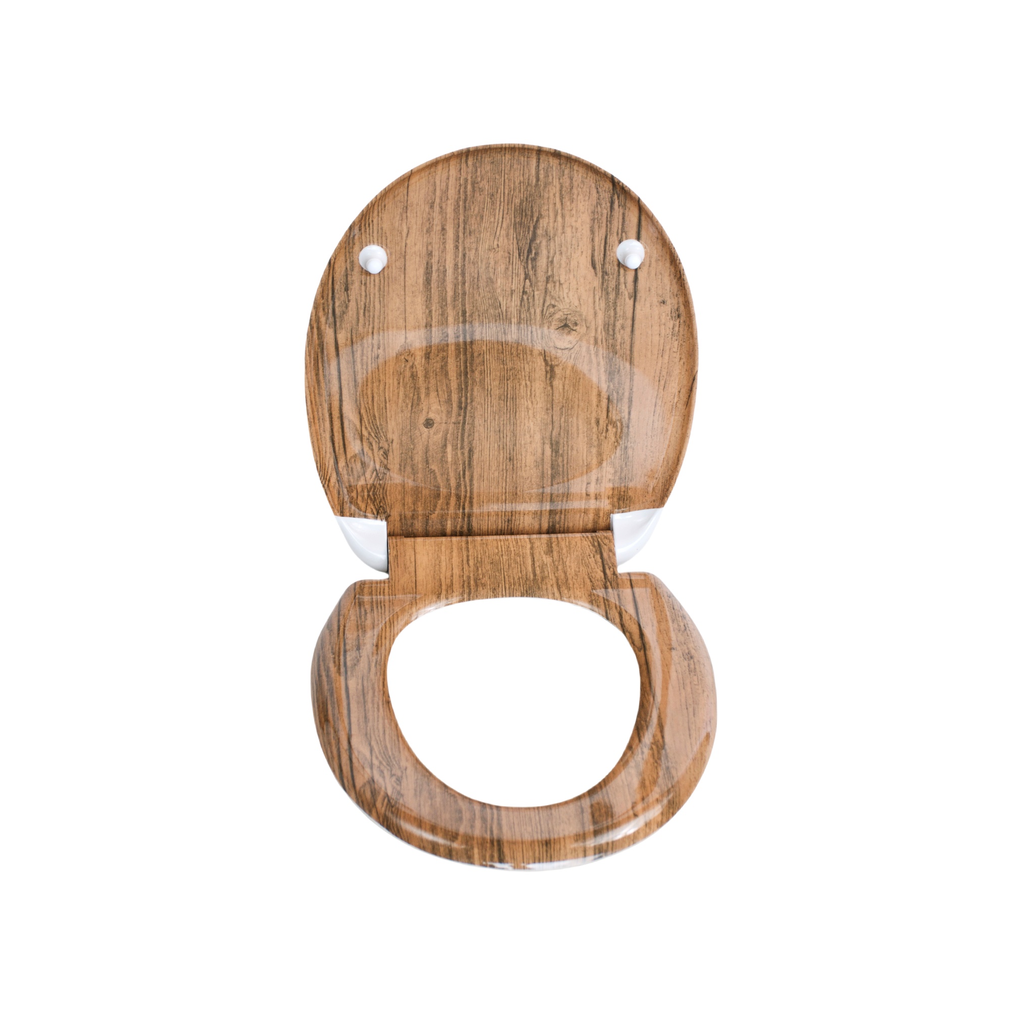 Vergleich von WC-Sitzen aus Duroplast und MDF auf einer Werkbank