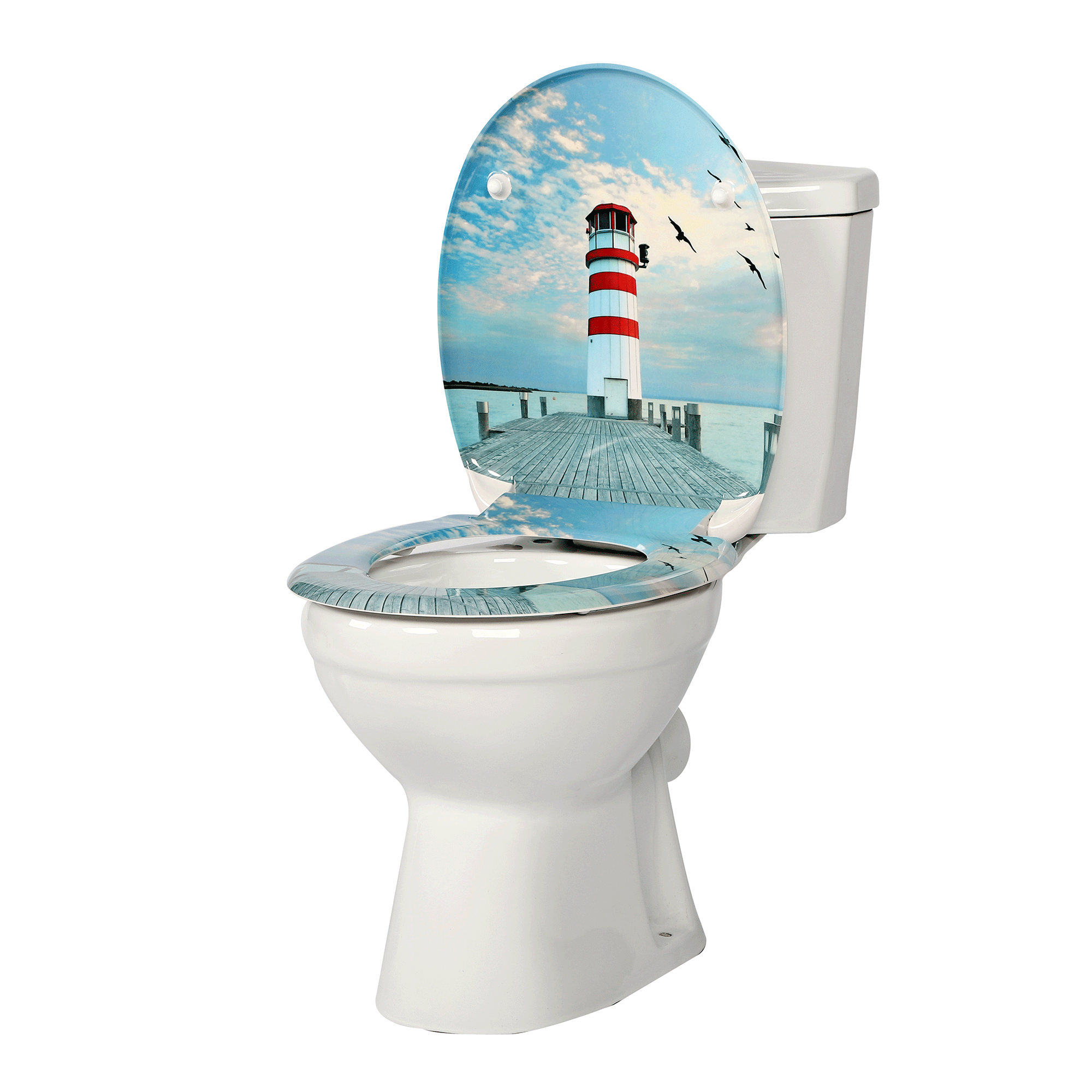 Verschiedene WC-Sitz Modelle mit Absenkautomatik