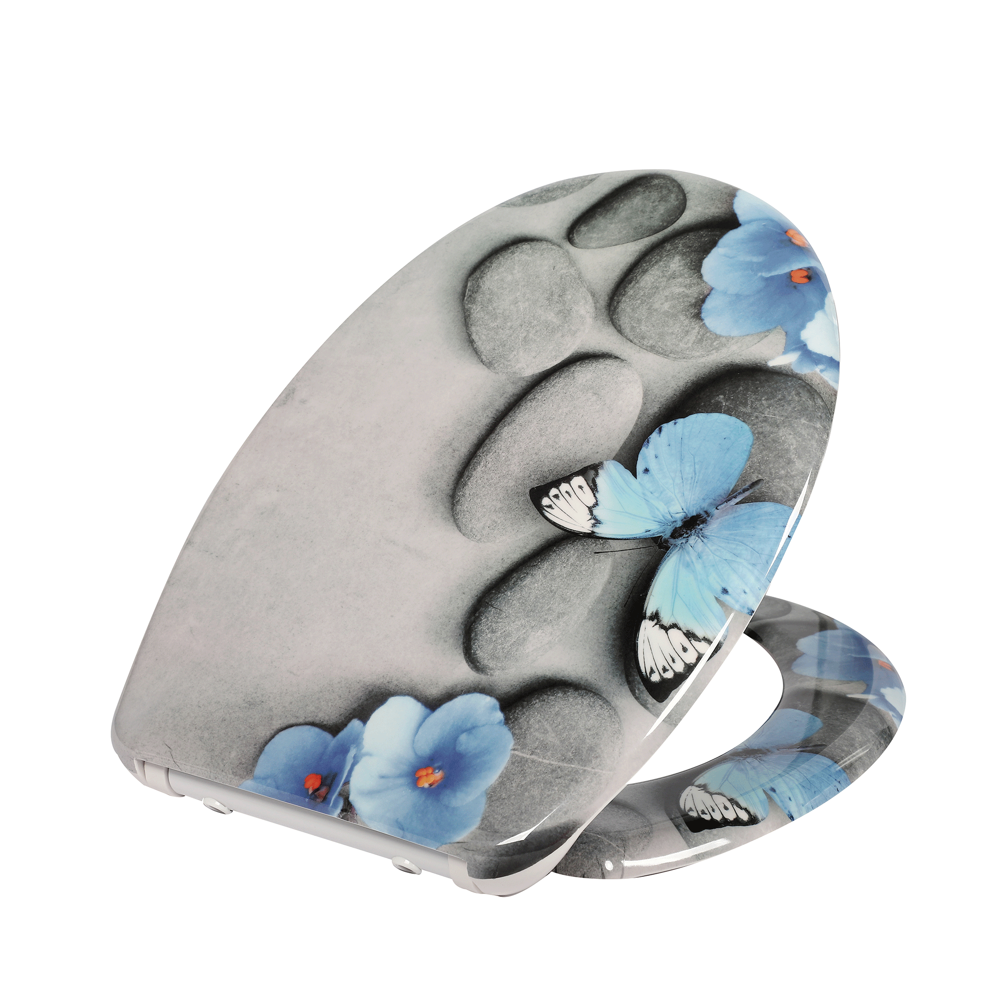 Ein modernes Badezimmer mit einem eleganten WC-Sitz mit Absenkautomatik