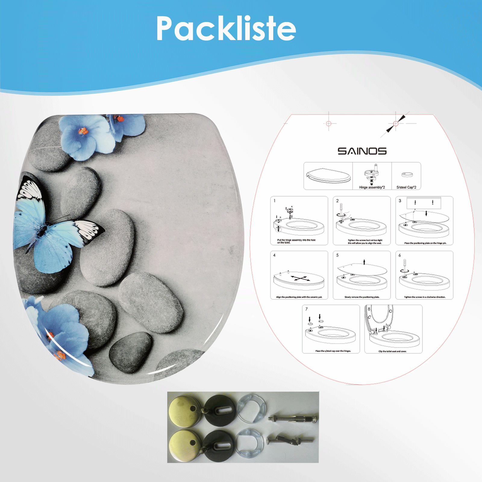 Neuer WC-Sitz mit Absenkautomatik wird montiert