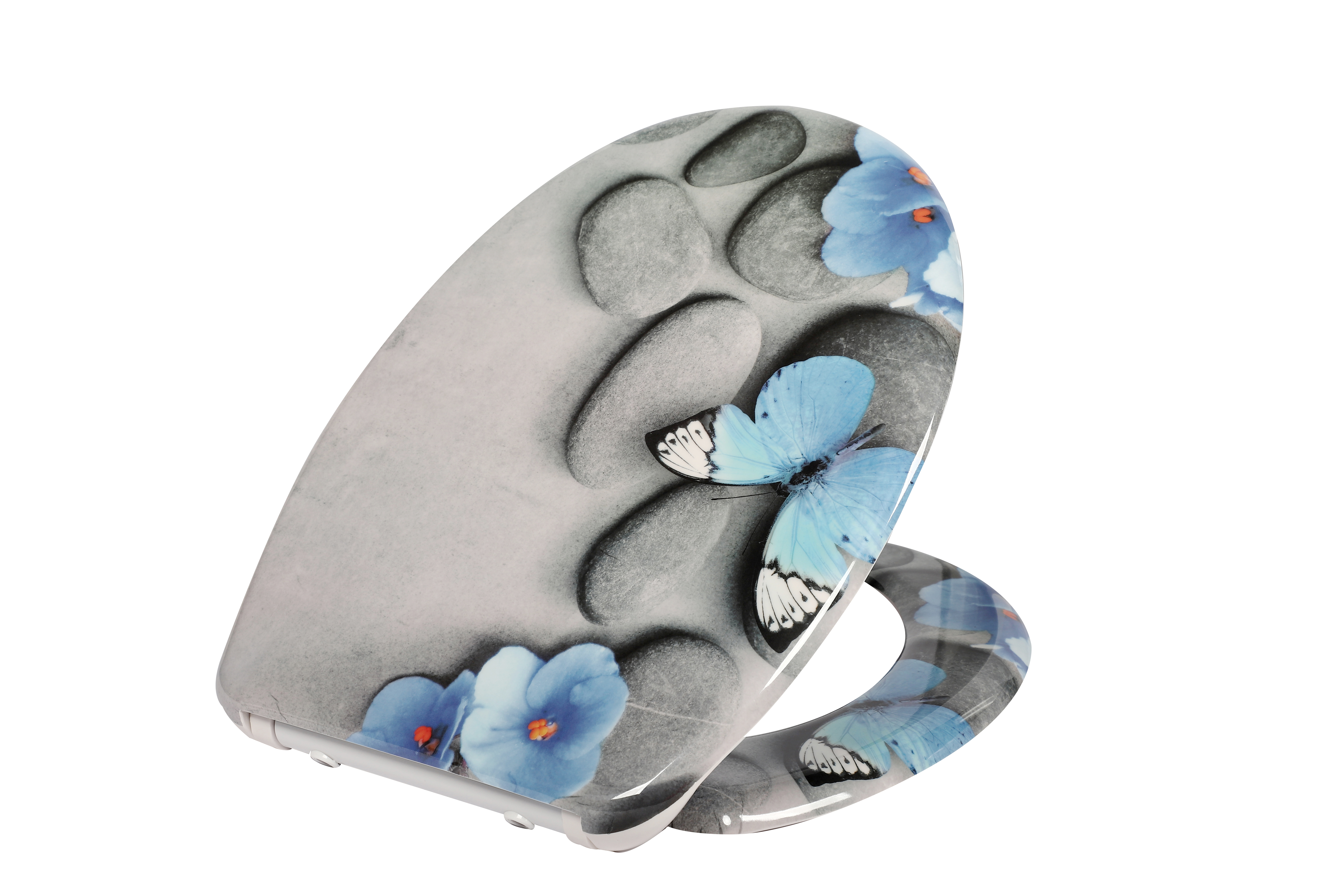 Modernes Badezimmer mit einem stilvollen WC und passendem WC-Sitz